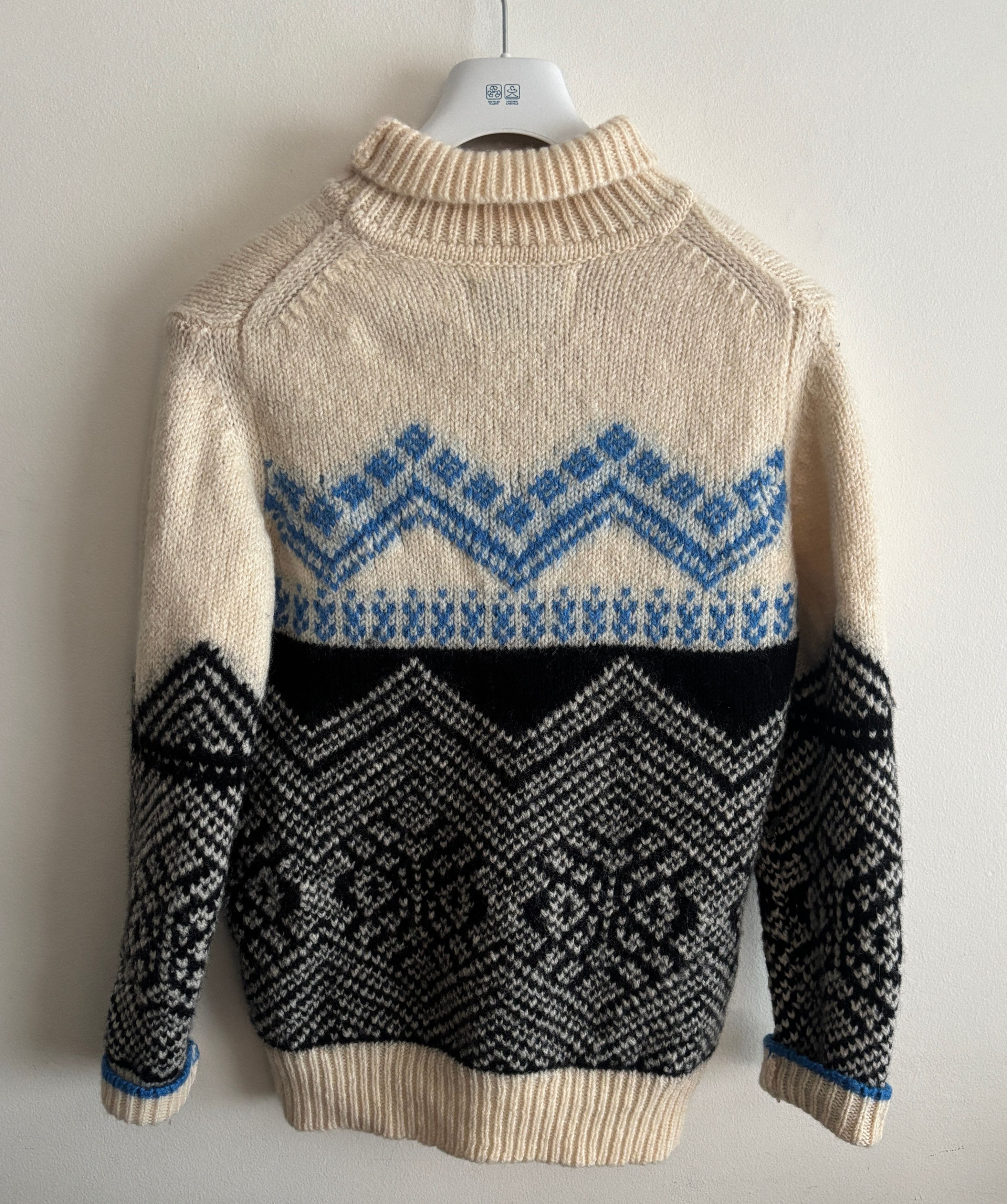 NN07 $265 Nordic Wool Fairisle Ecru Turtleneck Sweater- S/M Size US S / EU 44-46 / 1 - 4 Thumbnail