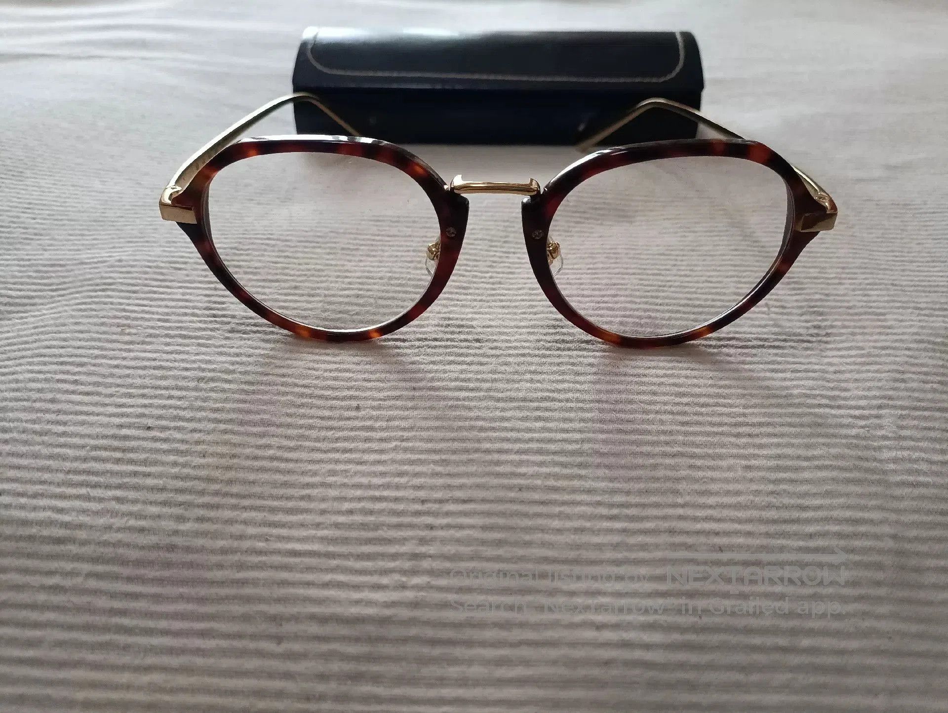 Hakusan Megane Baishan Amber Gold Titanium Glasses. Size ONE SIZE - 8 Thumbnail