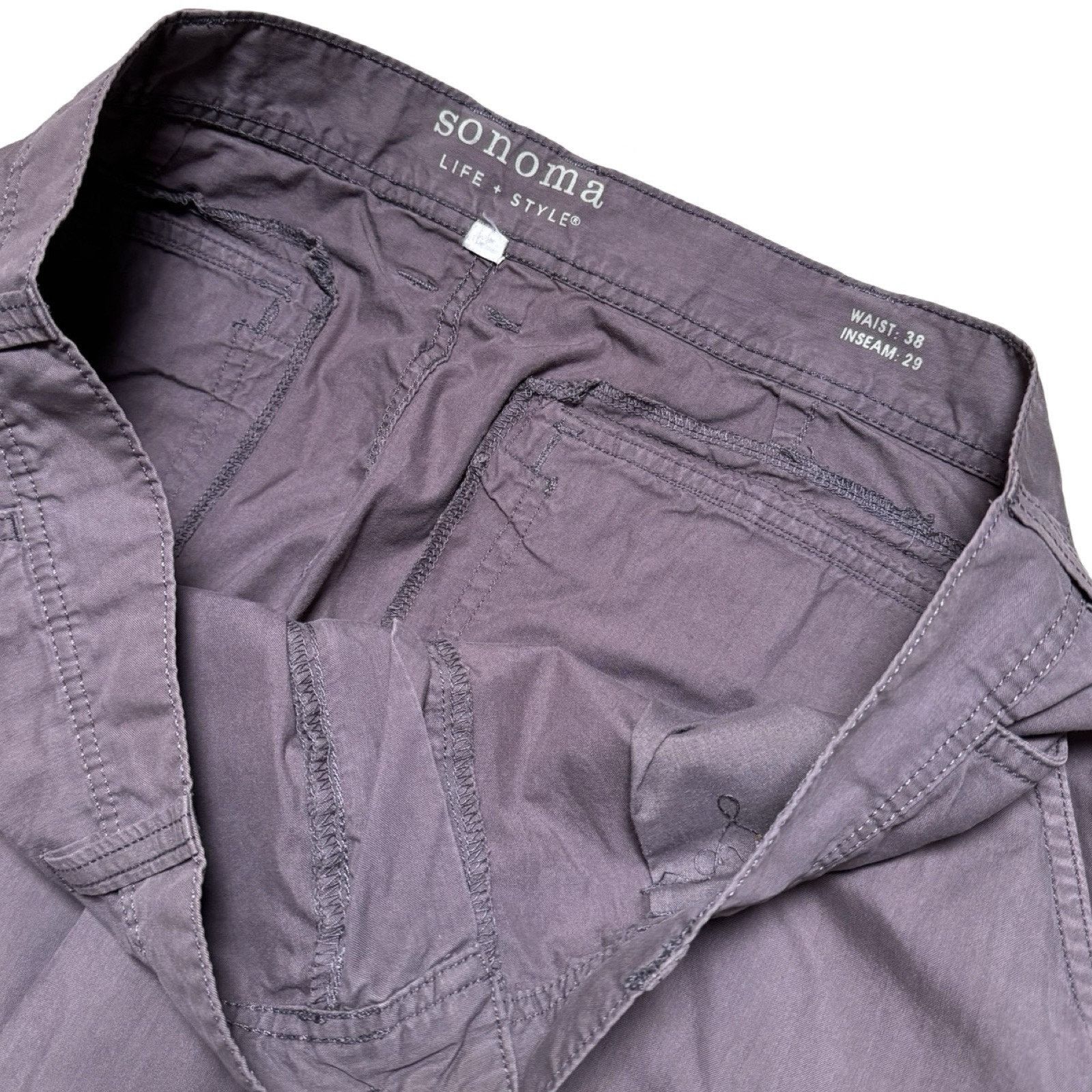 Sonoma Sonoma Y2K Faded Grey Cargo Pants Zip Short Skater 38 X 29 Size US 38 / EU 54 - 3 Thumbnail