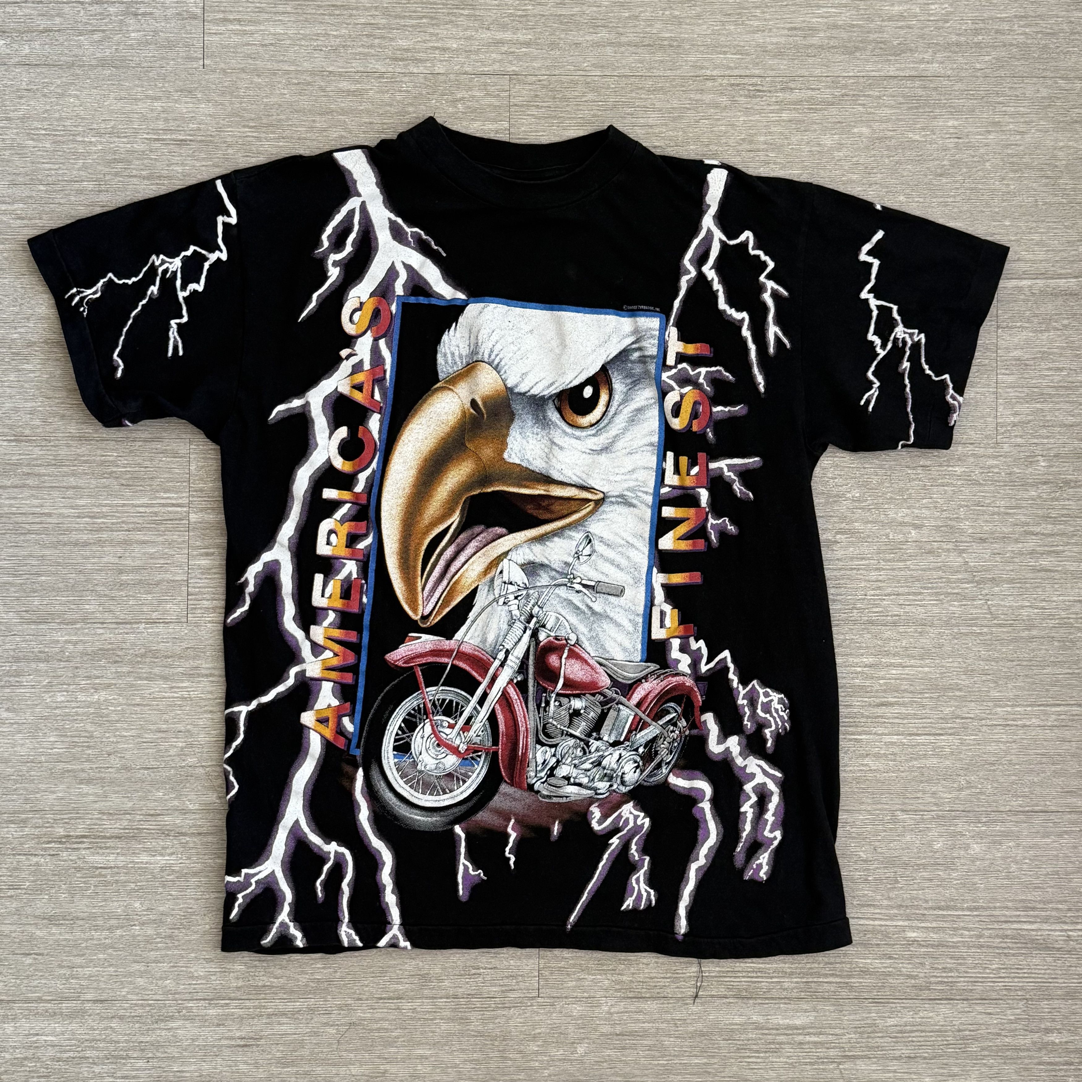 Vintage American Thunder America's Finest Single Stitch T-Shirt Size US L / EU 52-54 / 3 - 1 Thumbnail