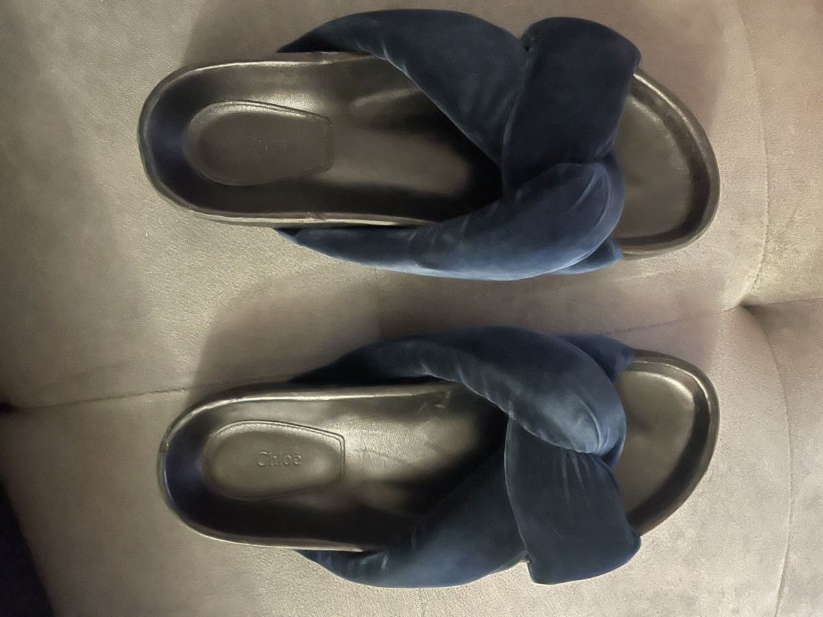 Chloe Chloe Nolan Crisscross Twisted Velvet Slides Flats 37 Size US 7 / IT 37 - 6 Thumbnail