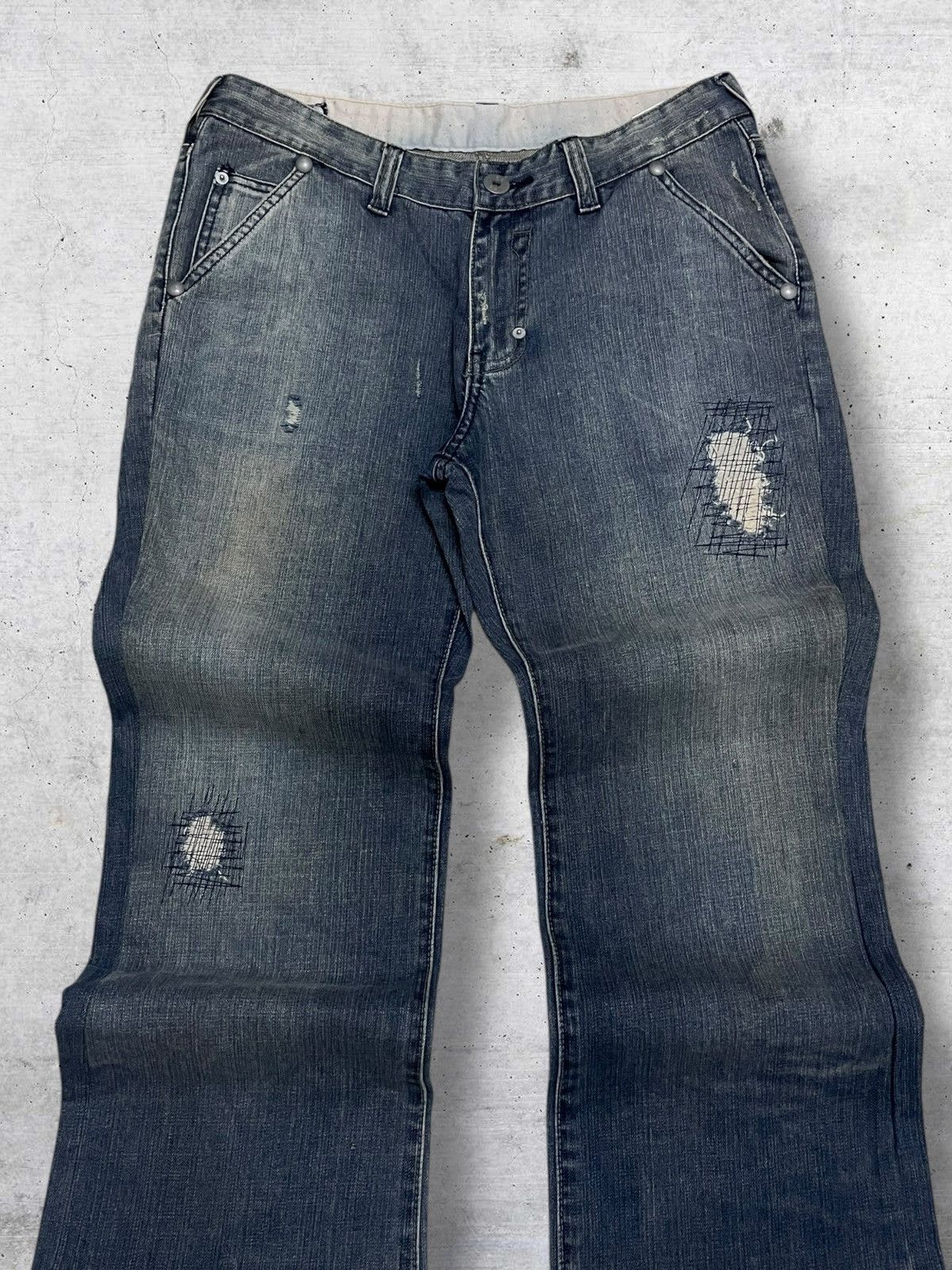 Hysteric Glamour RUSH HOUR 90S JAPAN DESIGNER DISTRESSED FLARED ICONIC DENIM Size US 32 / EU 48 - 6 Thumbnail