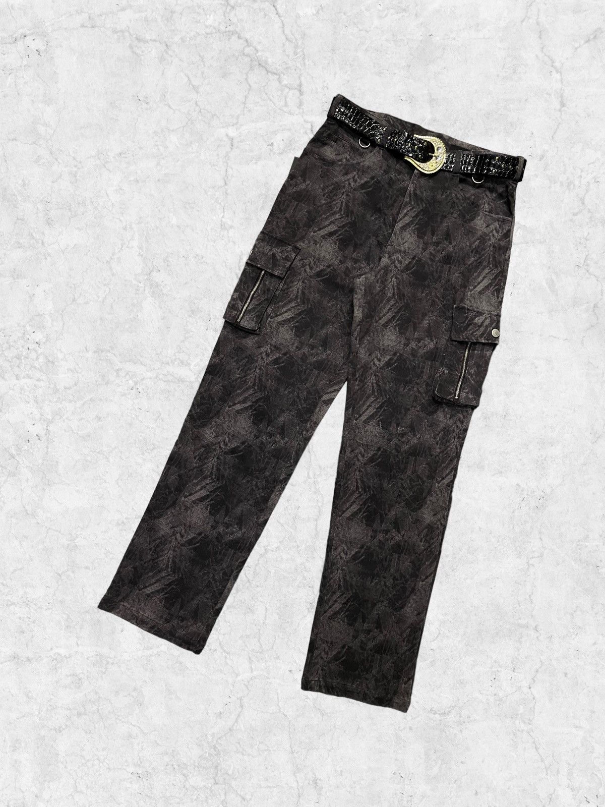 Designer × Japanese Brand × Vintage Slash Number Japan Smoke Cargo Pants With Belt Size US 32 / EU 48 - 5 Thumbnail