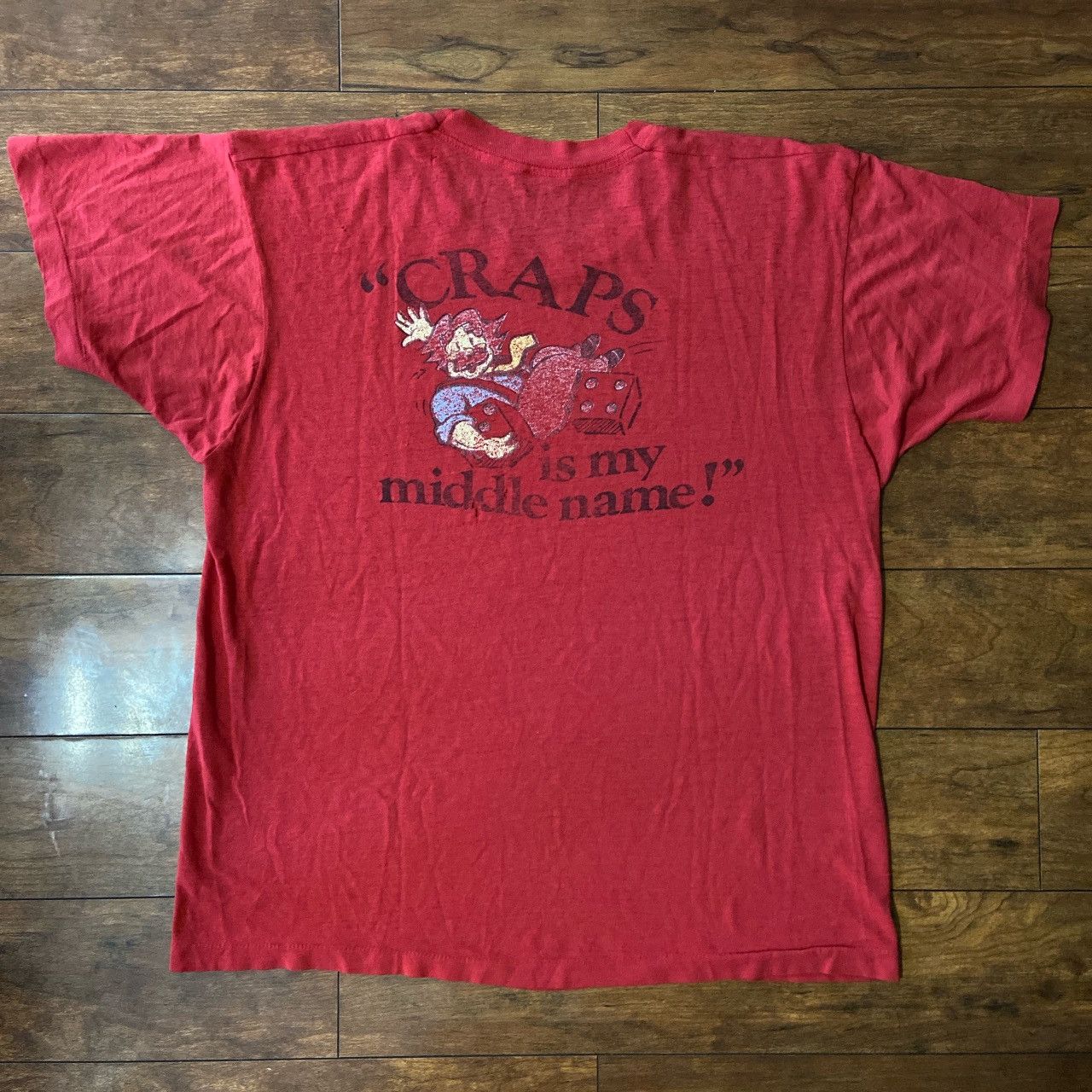 Vintage 80s Paper thing 50/50 t shirt thrashed red single stitch Size US L / EU 52-54 / 3 - 2 Thumbnail