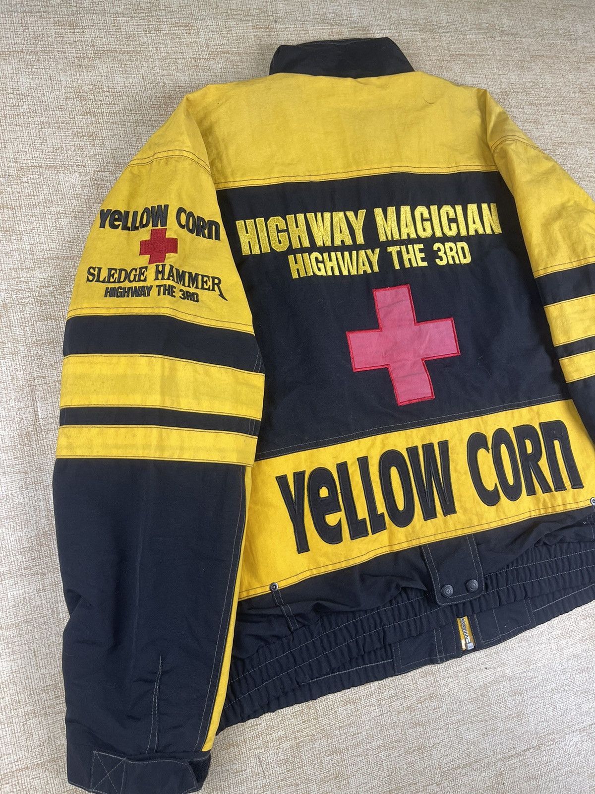 Vintage 🔥YELLOW CORN Magician Highway Sledge Hammer Biker Jacket Size US L / EU 52-54 / 3 - 5 Thumbnail
