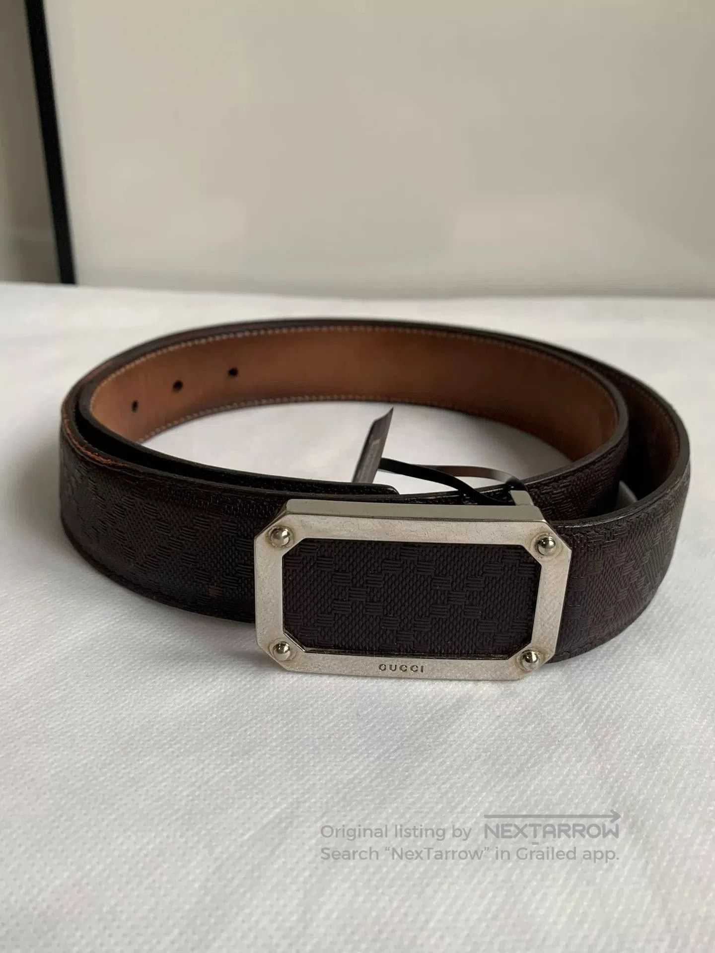 Gucci Gucci Square Buckle Embossed Belt. Size ONE SIZE - 1 Thumbnail
