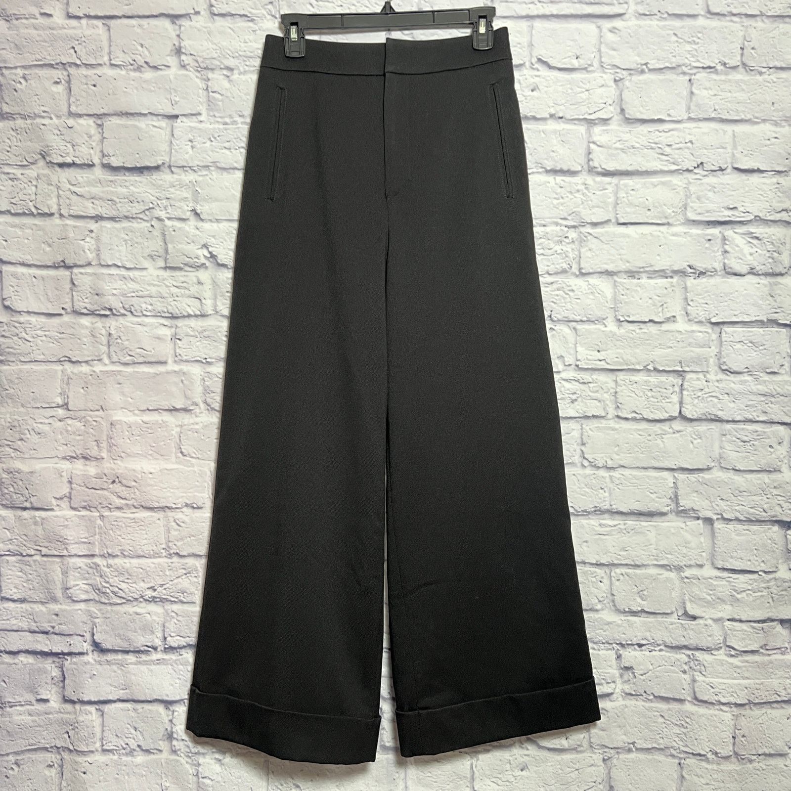 Other SLOBE IENA Wide Leg Lined Lace-Back Cuffed Pants Black 38 Size 26" / US 2 / IT 38 - 1 Thumbnail