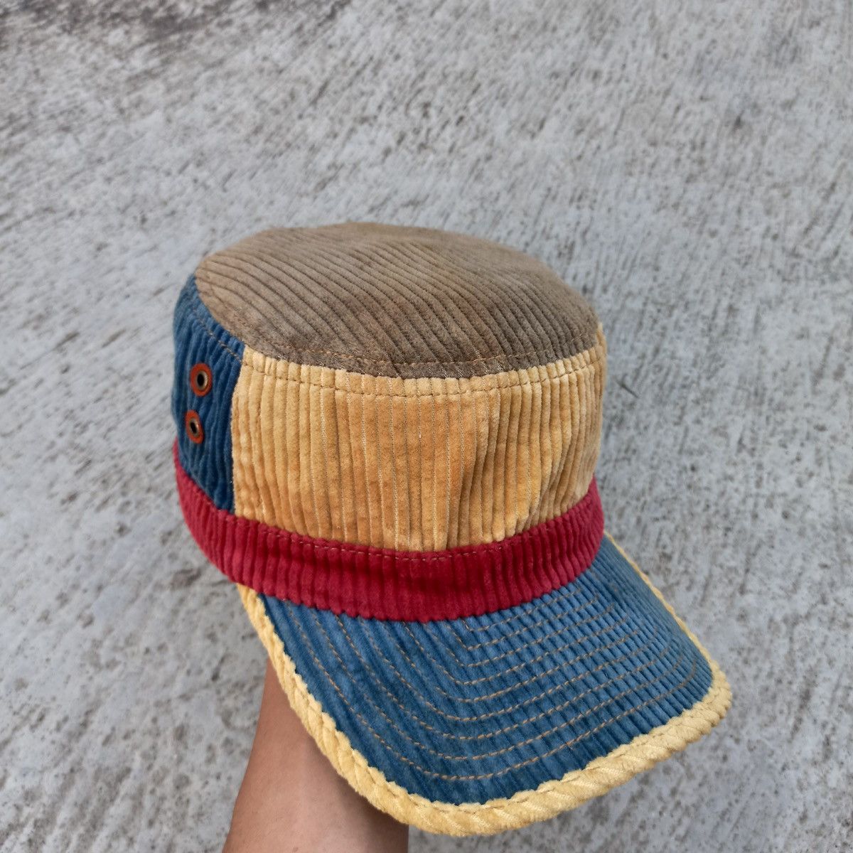 Other UNIQUE corduroy Patchwork cadet hat by grace Size ONE SIZE - 1 Thumbnail