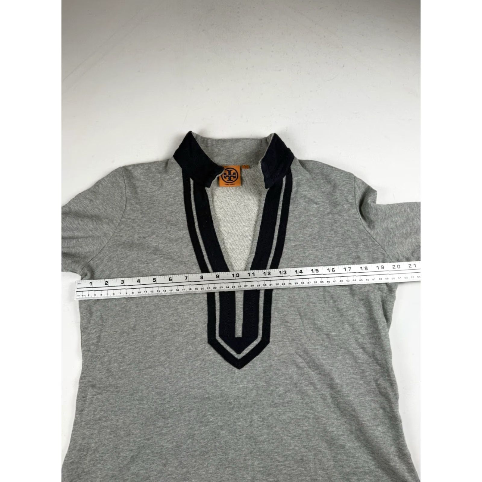 Tory Burch Tory Burch Sweater Tunic Womens Medium Gray Cotton Knit V-Neck Long Sleeve Regular Size M Size M / US 6-8 / IT 42-44 - 4 Thumbnail
