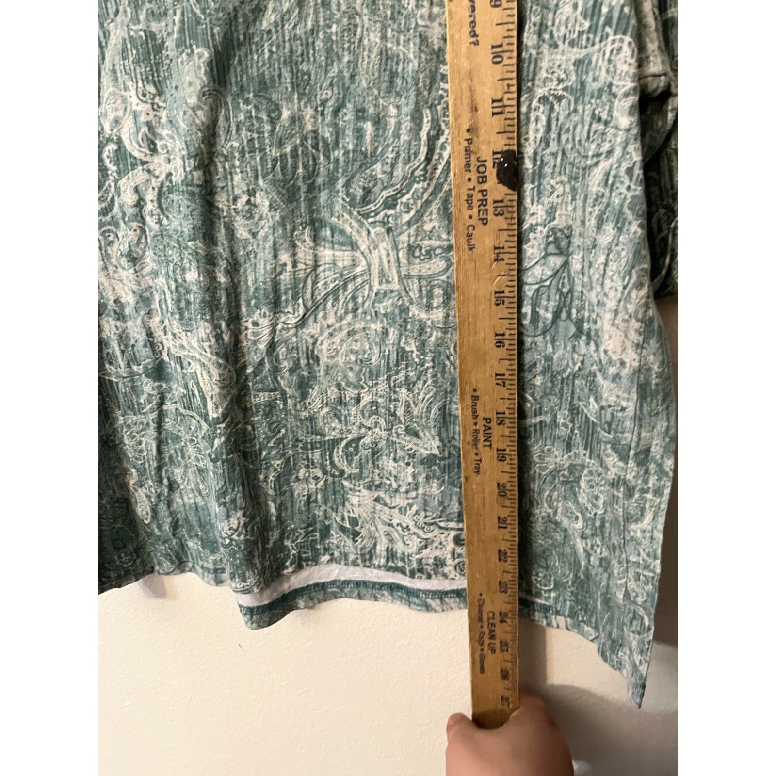 Gloria Vanderbilt Gloria Vanderbilt Womens Knit Top XL Green Floral Geometric Cotton Blend Knit Top Blouse 3/4 Sleeve Boat Neck Pullover Casual Office Size XL / US 12-14 / IT 48-50 - 4 Thumbnail