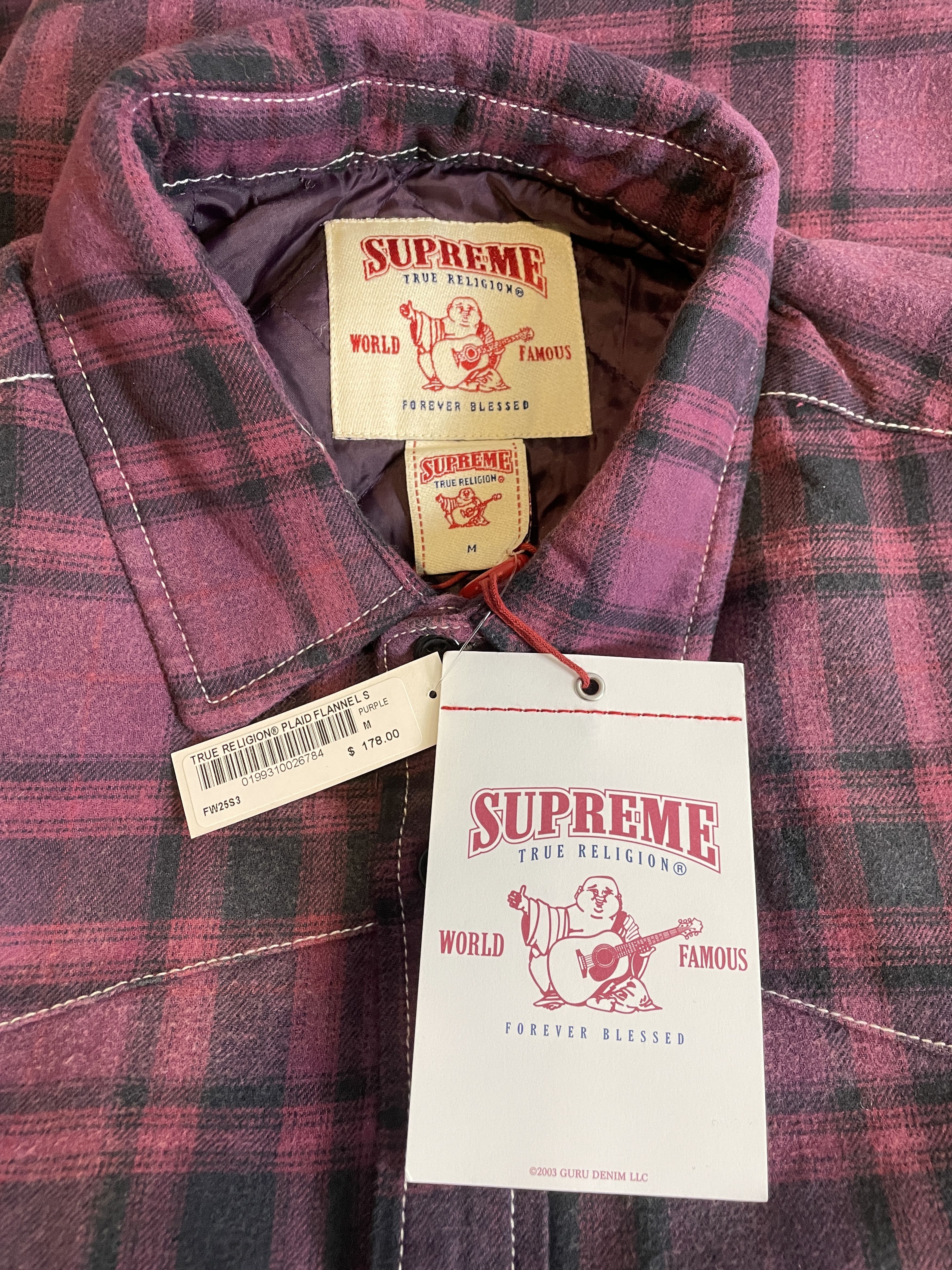 Supreme × True Religion QUILTED FLANNEL Size US M / EU 48-50 / 2 - 10 Thumbnail
