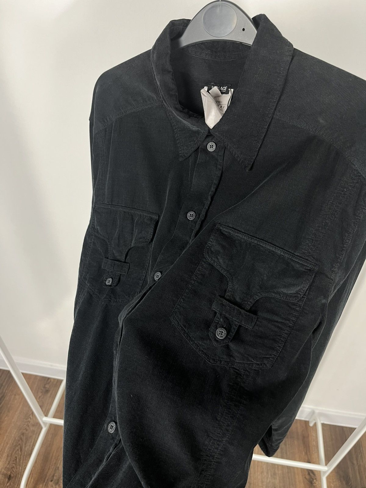 Versace Jeans Couture Versace Jeans Couture Black Corduroy Shirt Logo L Italy Size US L / EU 52-54 / 3 - 7 Thumbnail