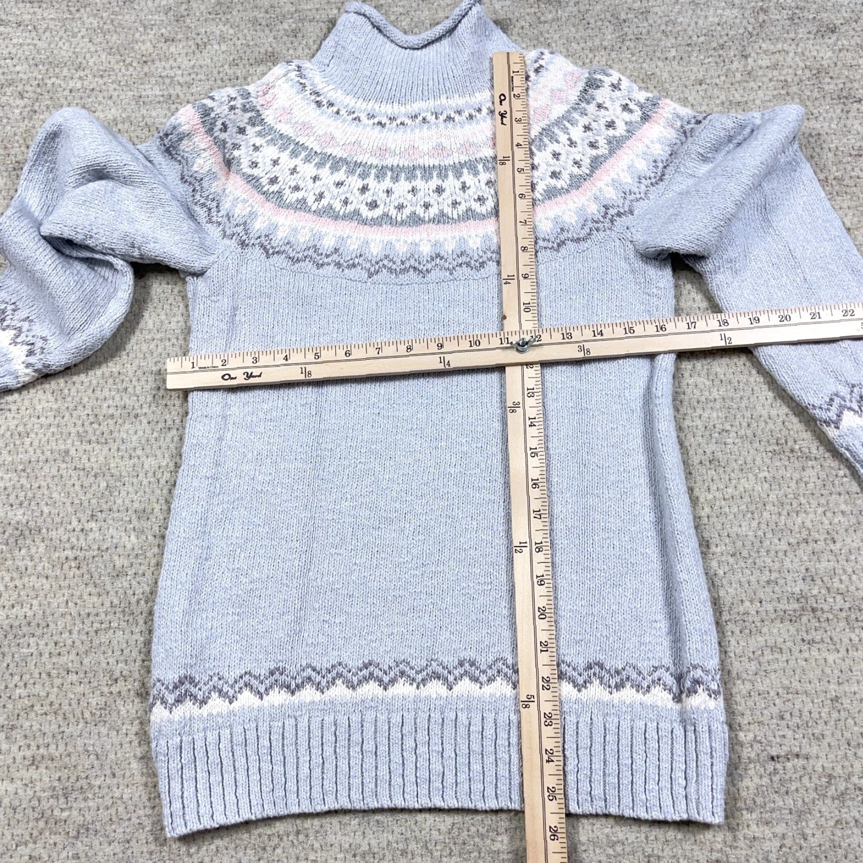 Vintage VINTAGELL Bean Sweater Women XS Gray Chunky Knit Nordic Roll Turtle Neck Rib Heavy Size XS / US 0-2 / IT 36-38 - 5 Thumbnail