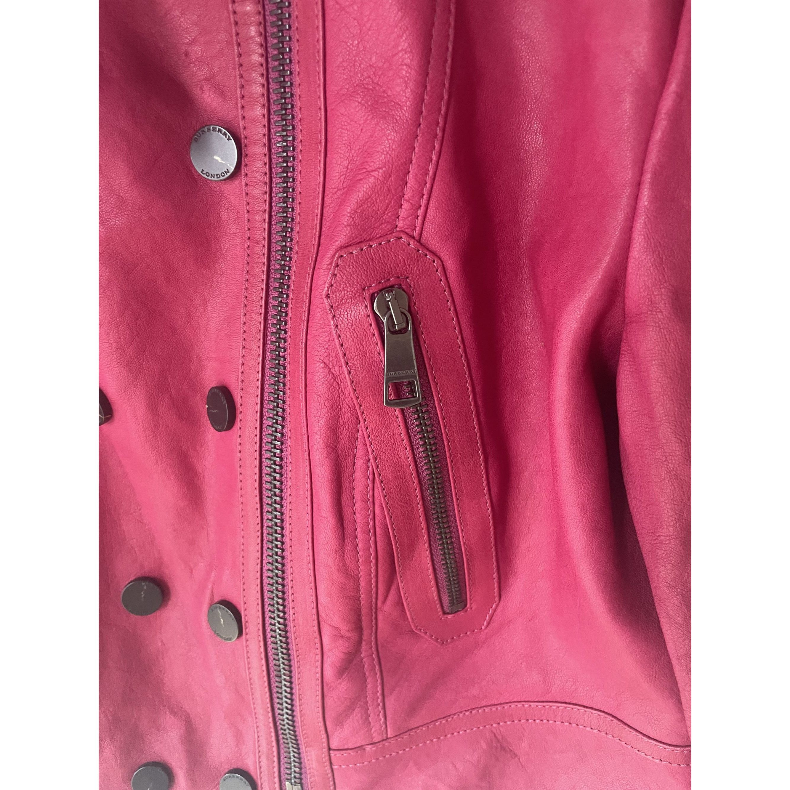 Burberry Burberry London Womens Cropped Pink Leather Double-Breasted Size M / US 6-8 / IT 42-44 - 6 Thumbnail