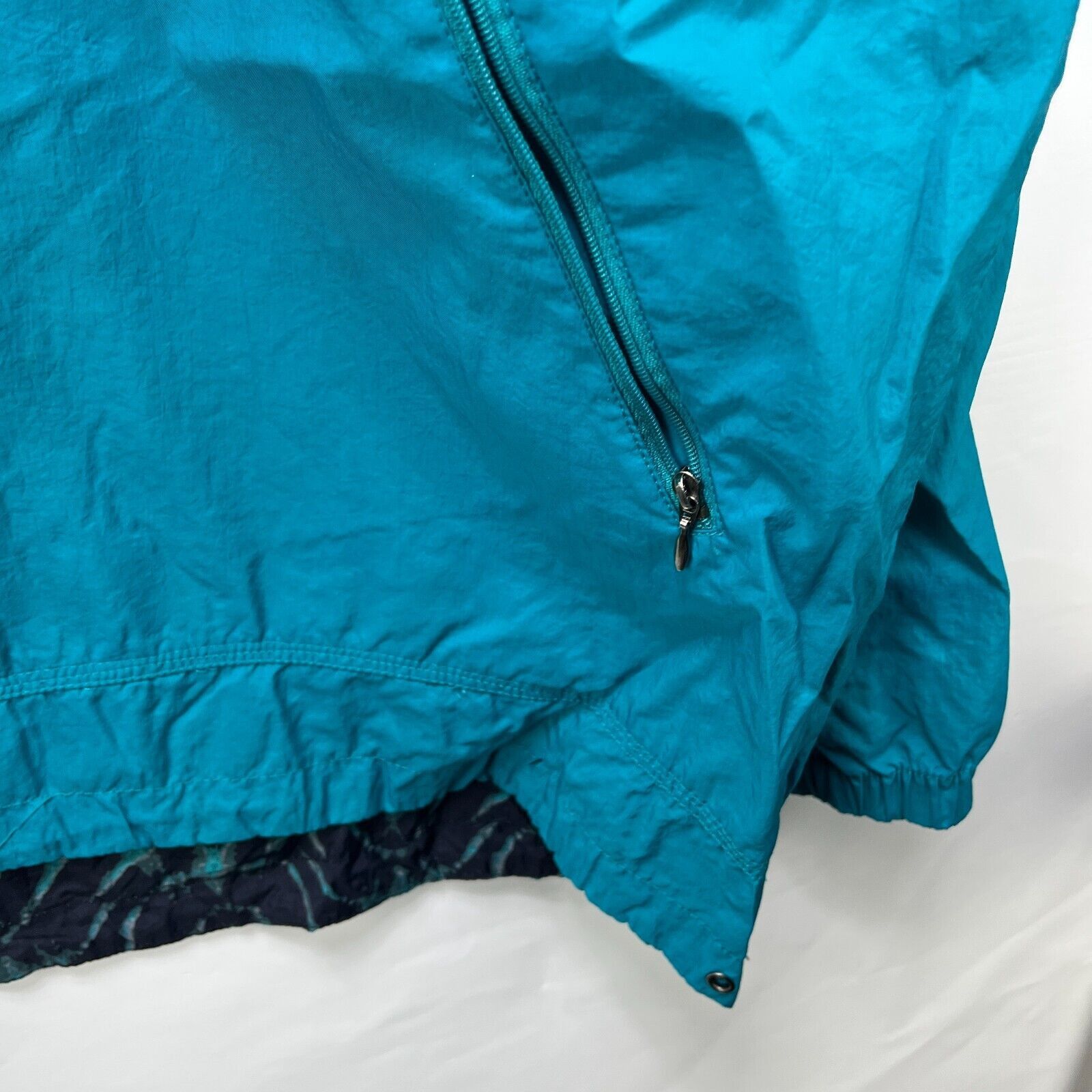 Nike × Vintage Vintage 90s Nike Tonal Swoosh Jacket Womens Med Teal Anorak Size M / US 6-8 / IT 42-44 - 5 Thumbnail
