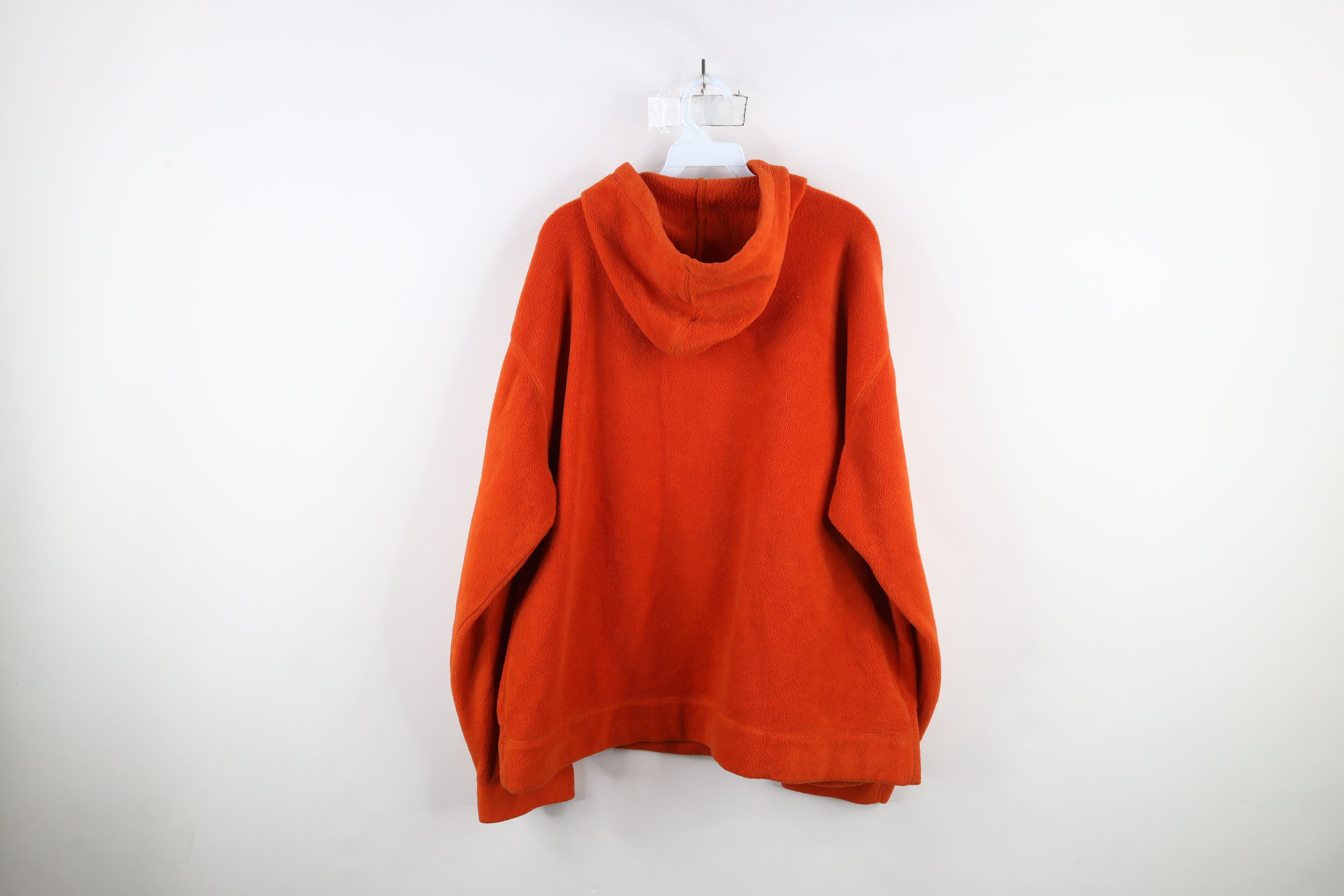 Vintage Vintage 90s Streetwear Blank Fleece Hoodie Sweatshirt Orange Size US XL / EU 56 / 4 - 11 Thumbnail