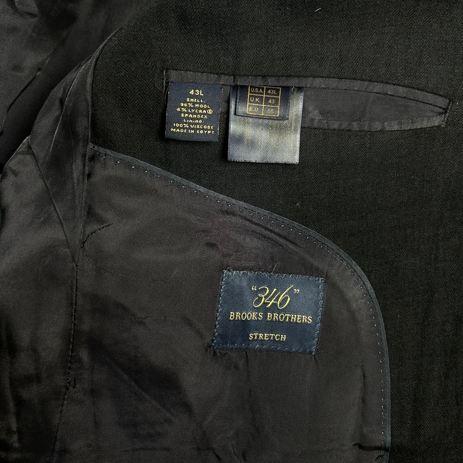 Brooks Brothers Brooks Brothers 346 Men’s Stretch Flannel Suit Black Herring Size 44L - 3 Thumbnail