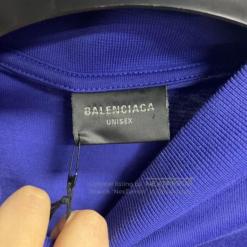 Balenciaga Balenciaga Blue Logo Short Sleeve T-shirt. Size US XXS / EU 40 - 4 Thumbnail