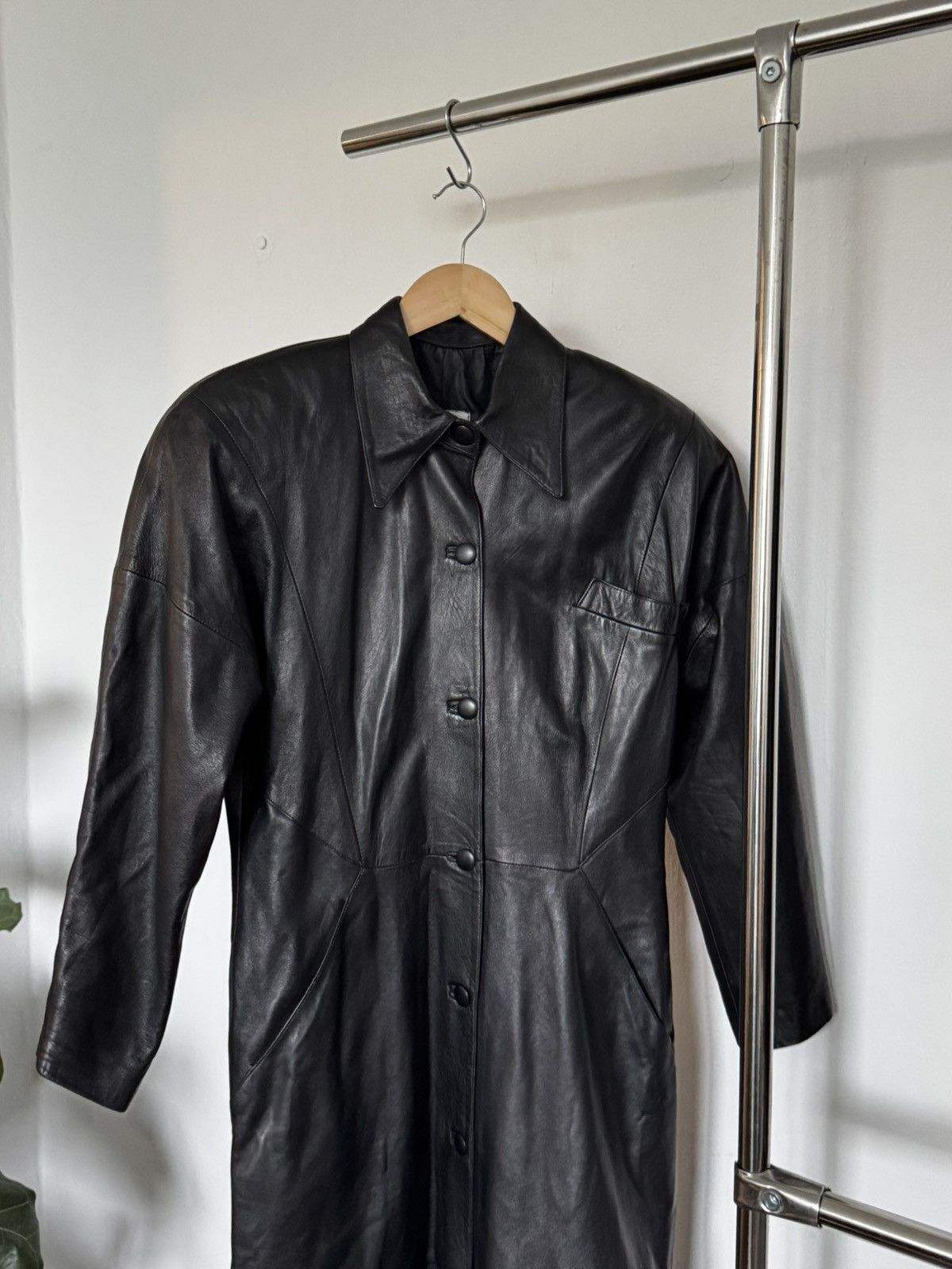 Other Long Vintage Leather Coat Size S / US 4 / IT 40 - 1 Thumbnail
