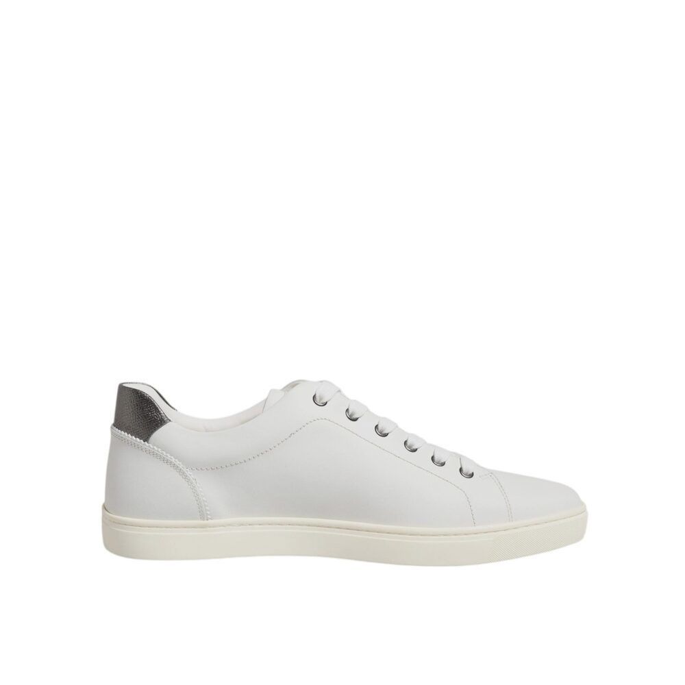 Dolce & Gabbana Dolce & Gabbana White Leather Heart Embellished Sneakers Sho Size US 10 / EU 43 - 7 Thumbnail