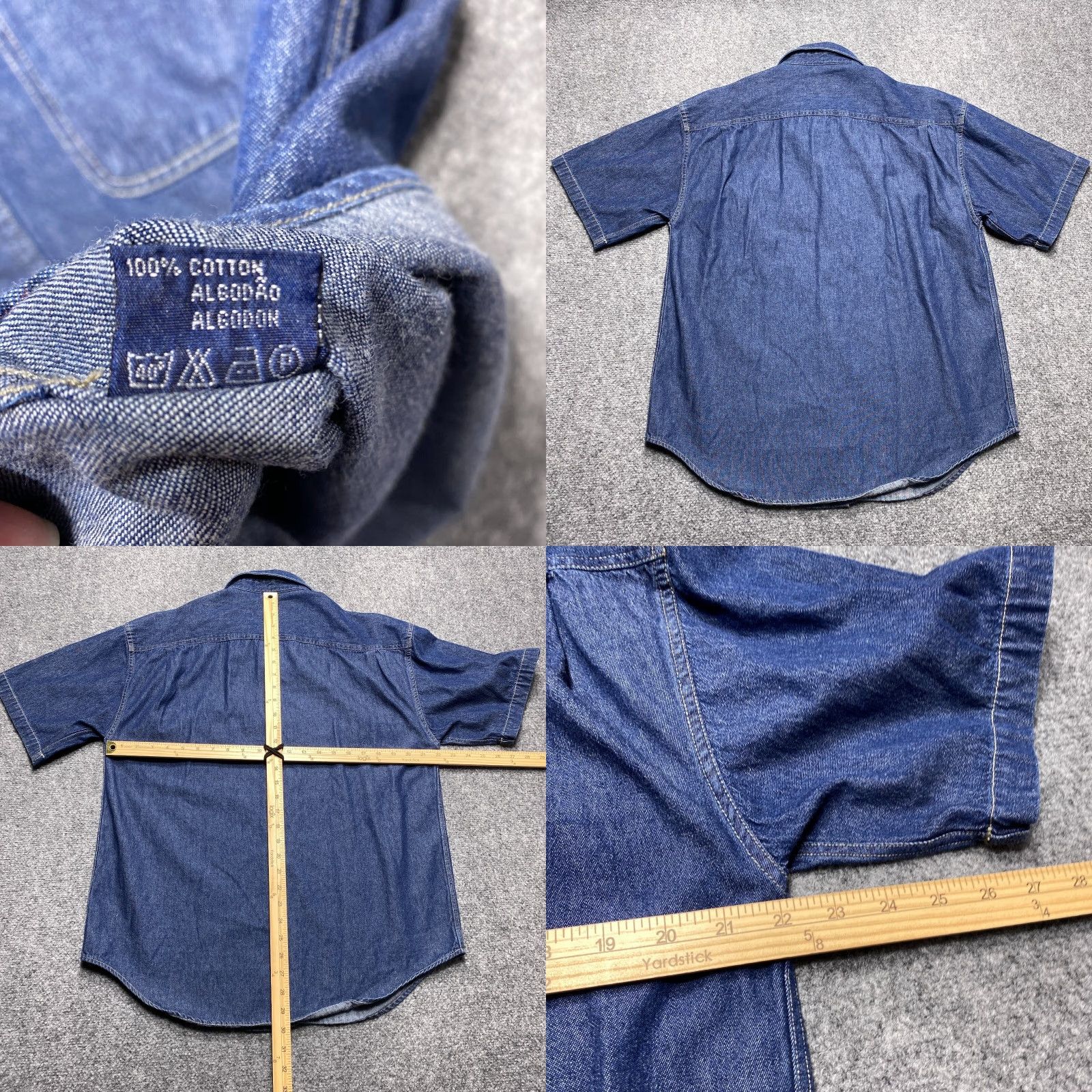 Denime VINTAGE Oxygen Jeans Company Denim Shirt Men Medium Blue Short Sleeve Button Down Pocket Size US M / EU 48-50 / 2 - 8 Thumbnail