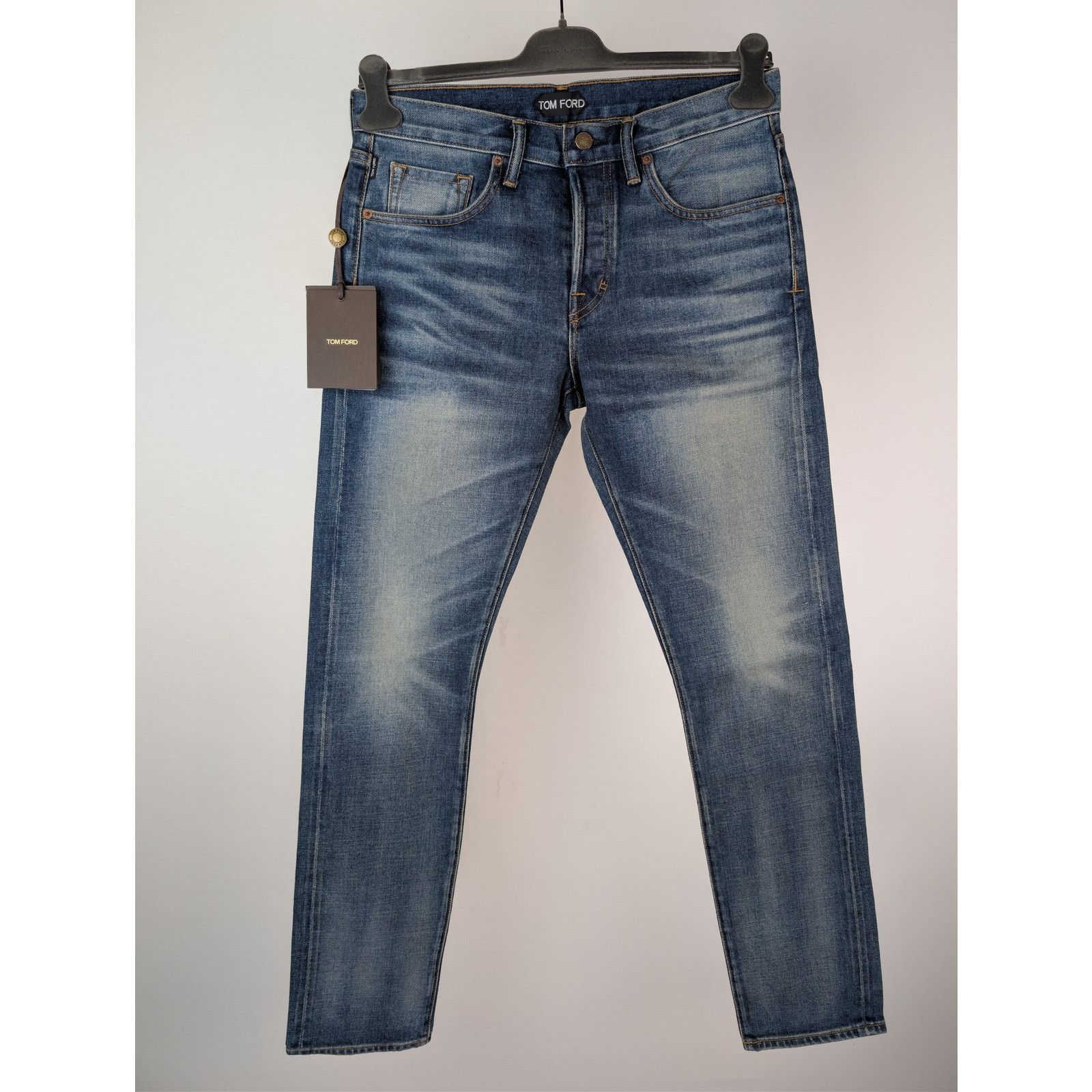 Tom Ford o1rshd1 Slim Fit Denim Jeans in Washed Dark Indigo Size US 32 / EU 48 - 1 Thumbnail