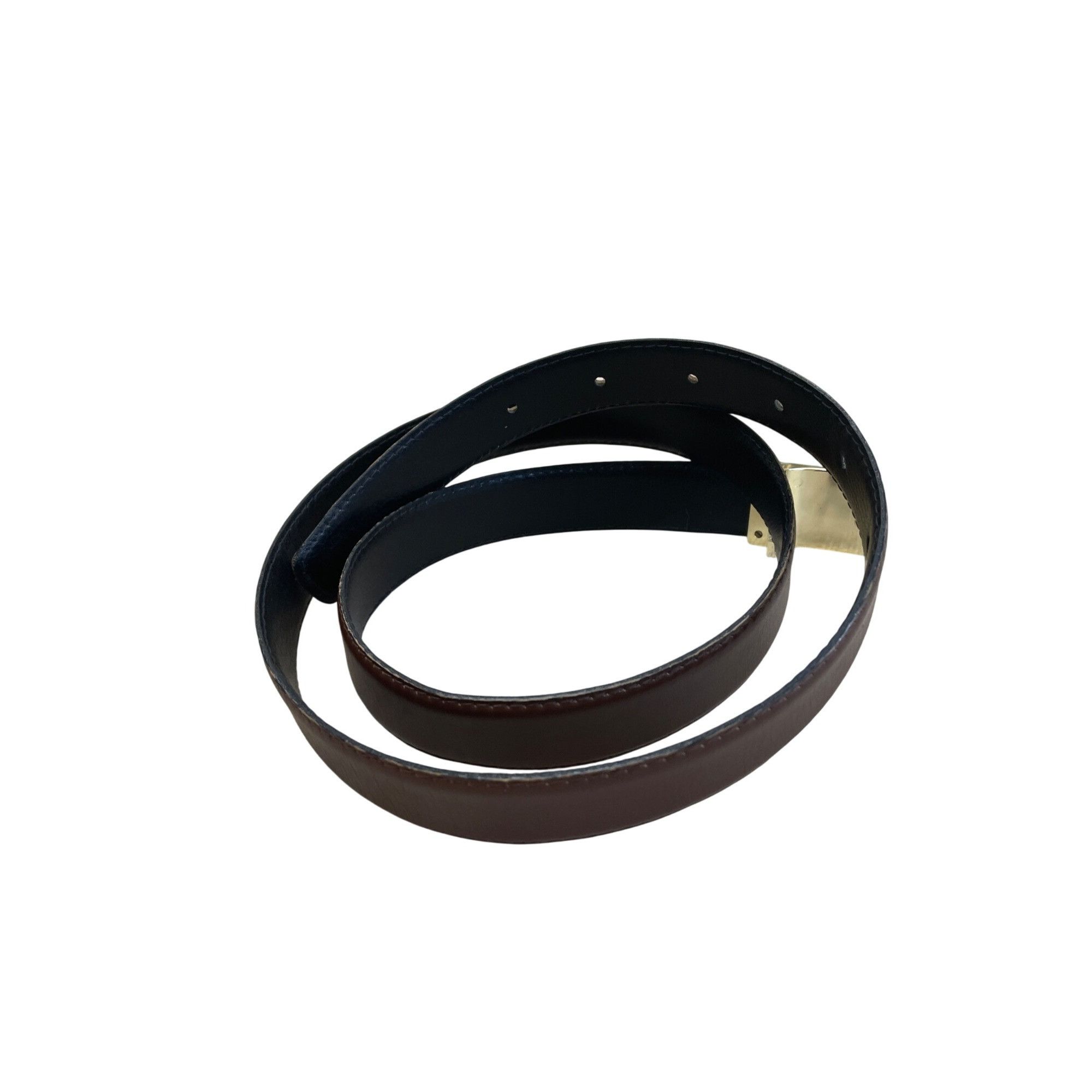 Pierre Cardin Pierre Cardin Mens Brown Leather Dress Belt 115 Gold Buckle Size ONE SIZE - 5 Thumbnail