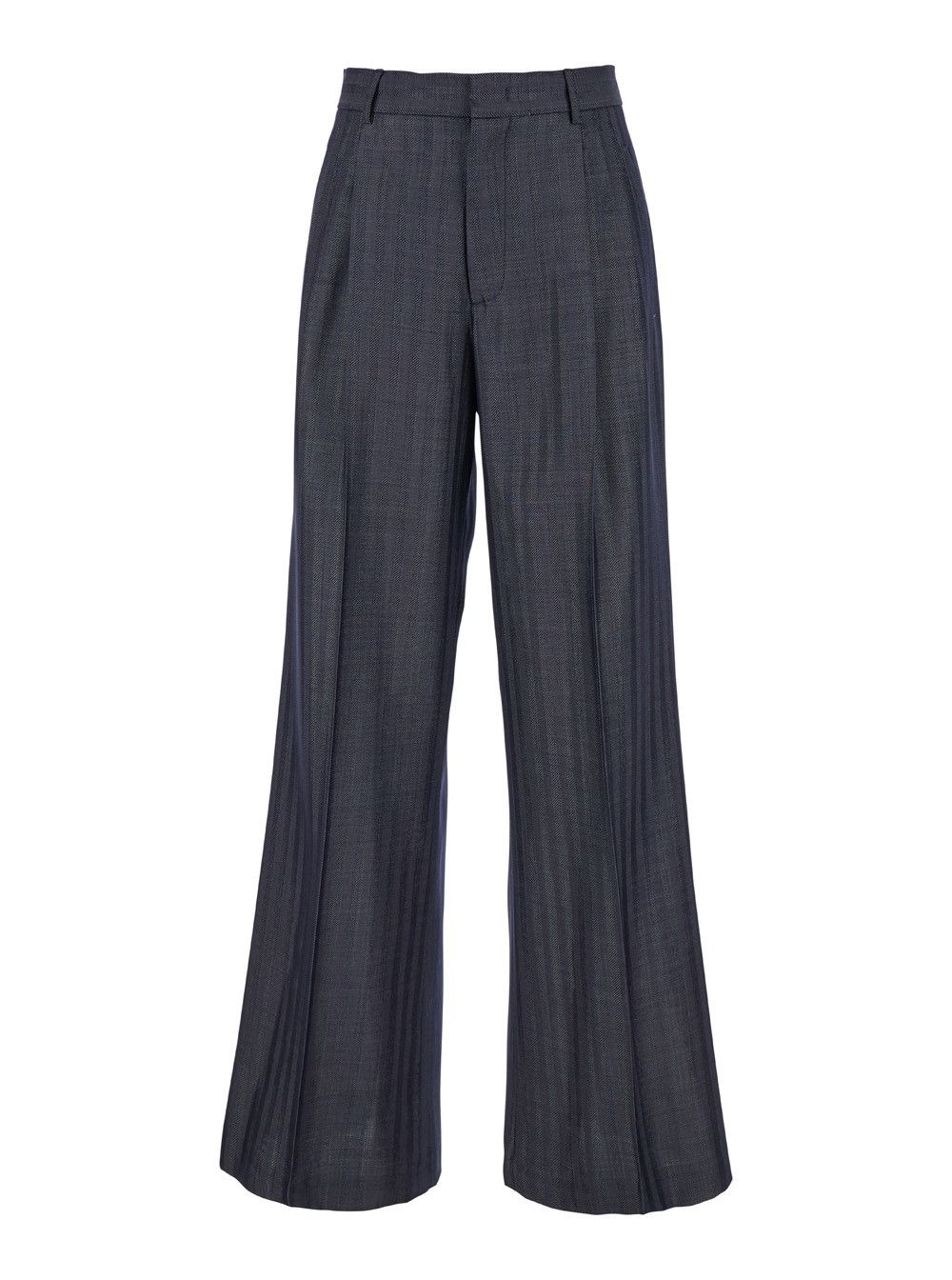 Etro Grey Wide Pants with Concealed Closure in Wool Blend Woman Size 28" / US 6 / IT 42 - 1 Thumbnail