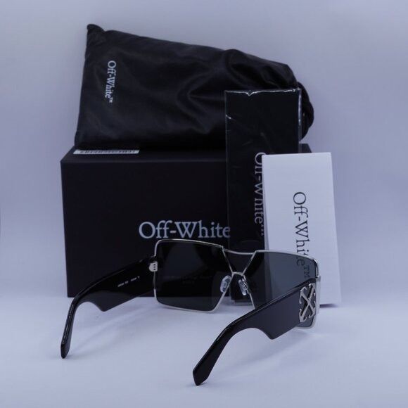 Off-White Off-White OERI14G ASPEN 7272 Sunglasses Silver/Black Shield Size ONE SIZE - 10 Thumbnail