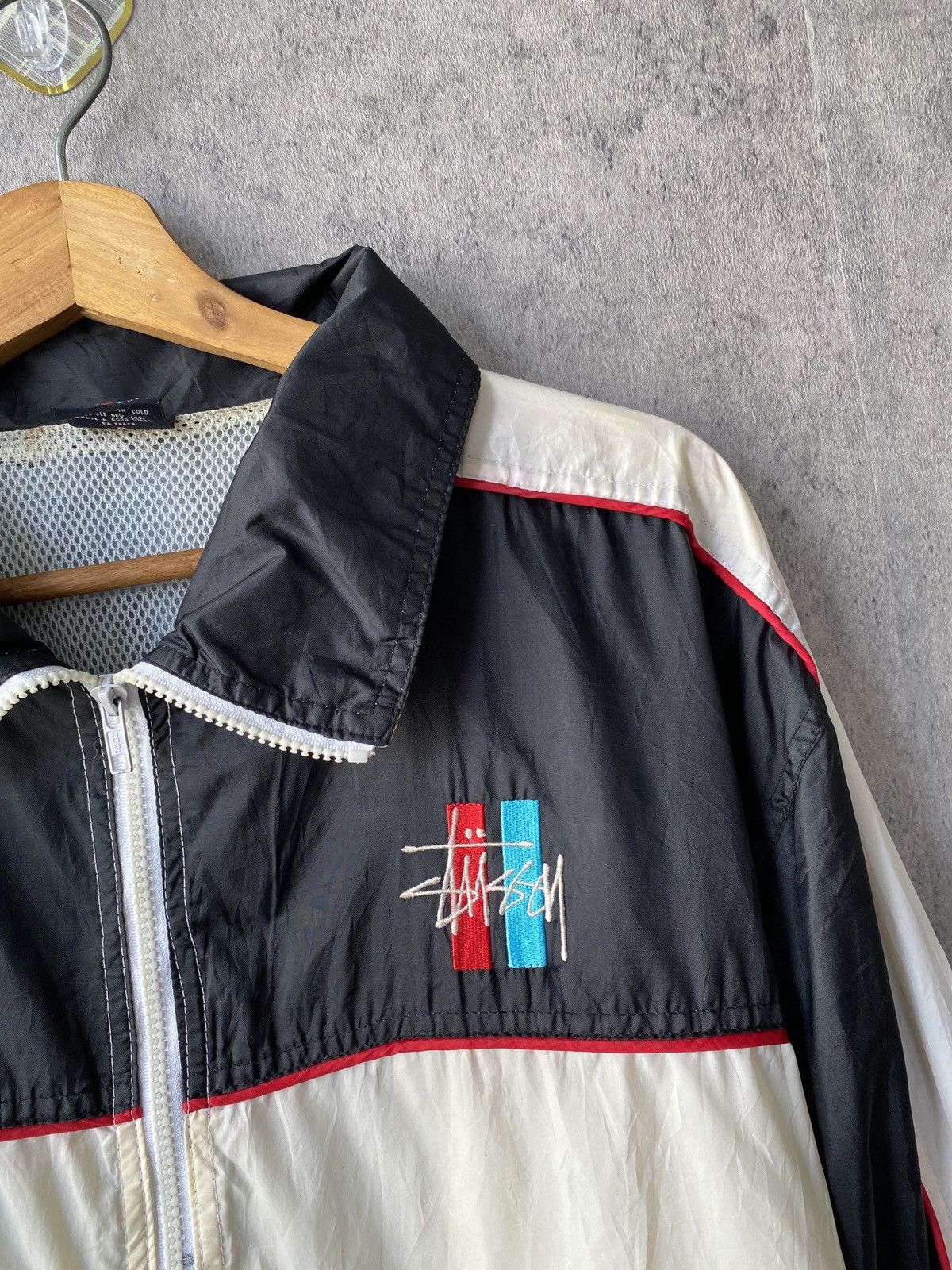 Stussy × Vintage Vintage 90s Stussy Windbreaker Big Logo Jacket Size US L / EU 52-54 / 3 - 4 Thumbnail