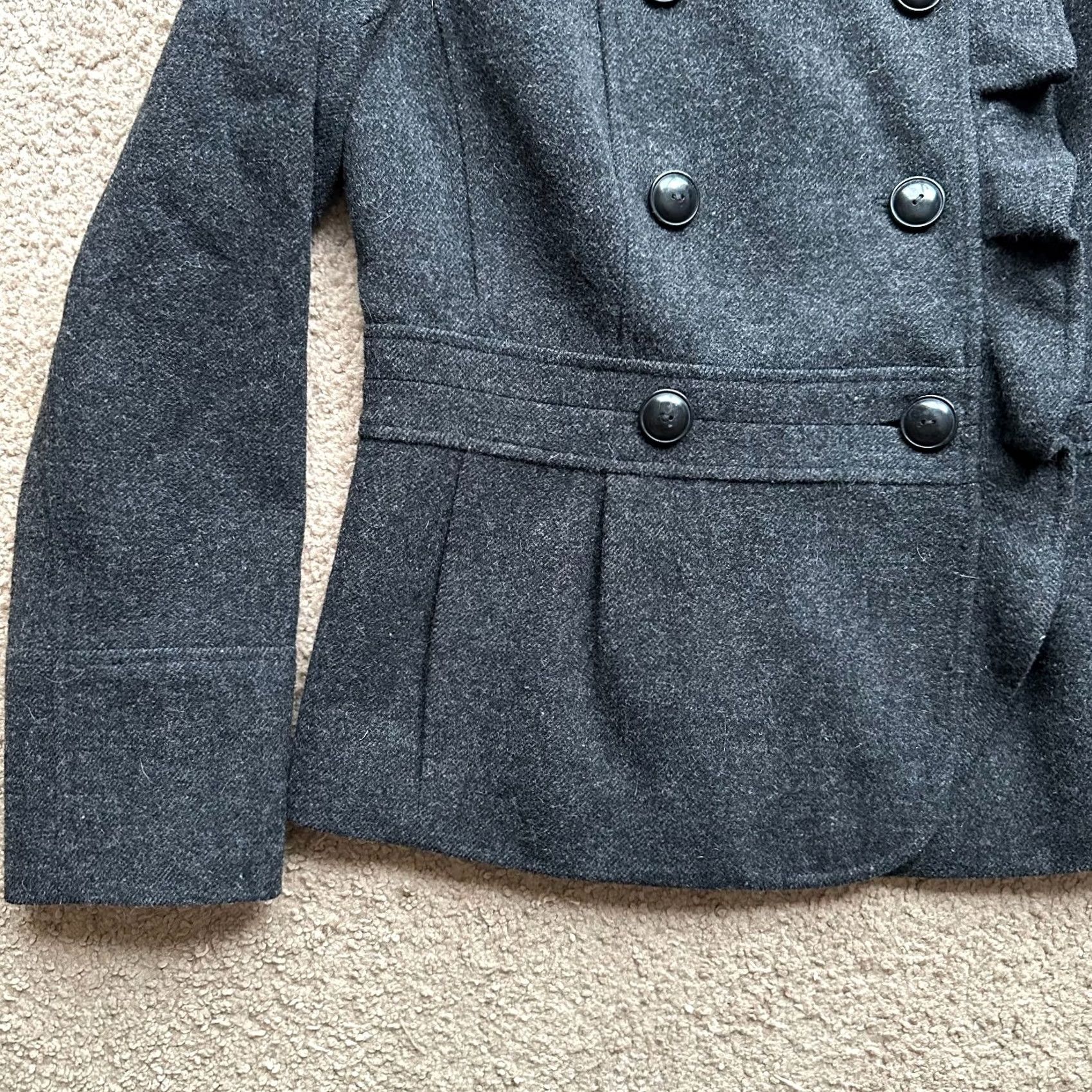 Ann Taylor Ann Taylor Loft Coat Womens 8 Wool Blend Long Sleeve Double Breast Dark Grey Buttons Size M / US 6-8 / IT 42-44 - 6 Thumbnail