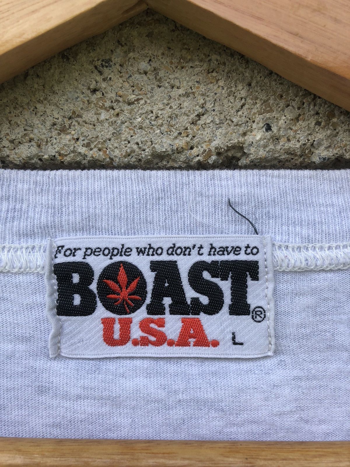 Japanese Brand Vintage BOAST USA MARIJUANA Big Logo Tee Size US XL / EU 56 / 4 - 9 Thumbnail