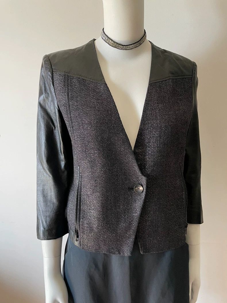 Helmut Lang HELMUT LANG size2 Metallic sheepskin simple style coat Size M / US 6-8 / IT 42-44 - 1 Thumbnail