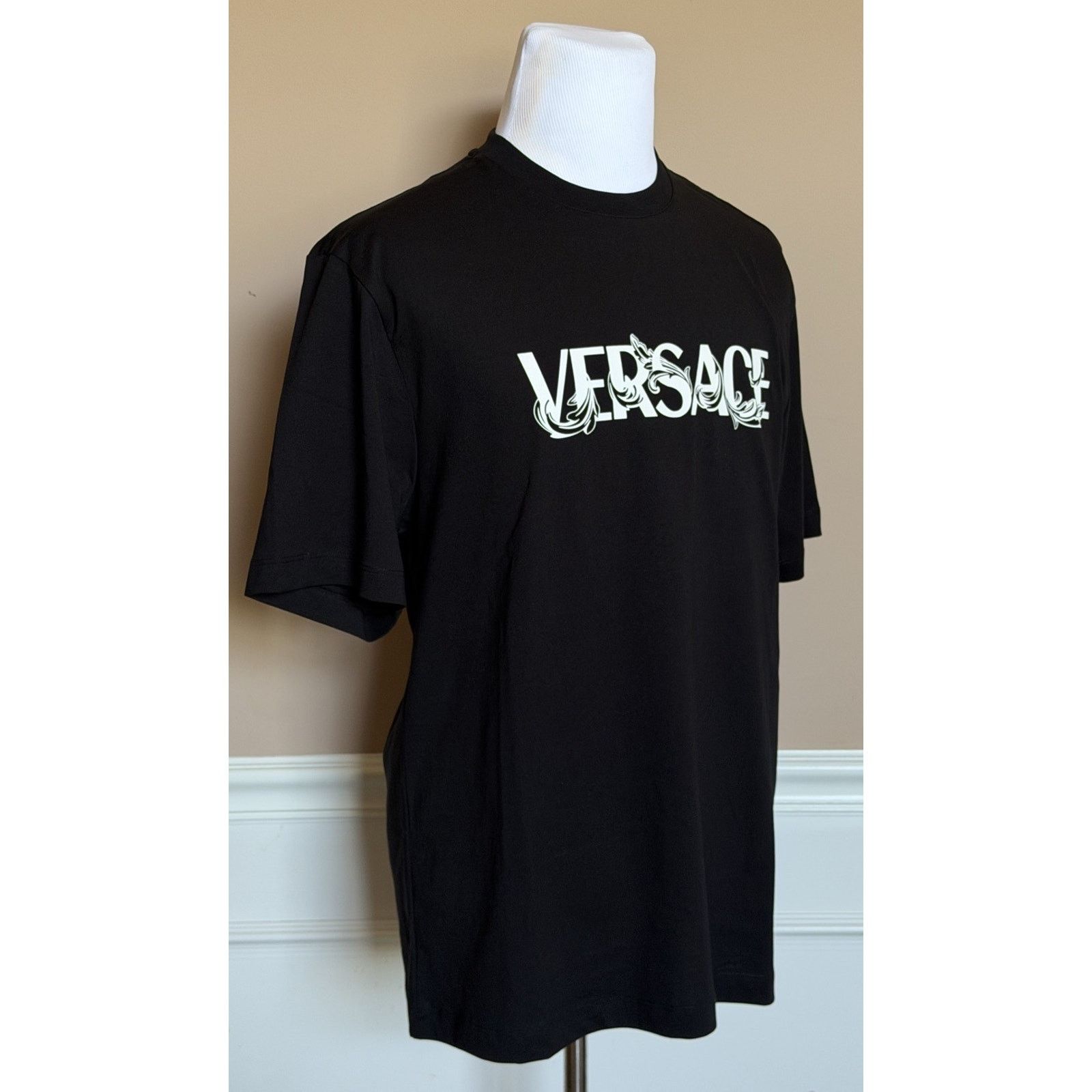Versace Versace Print Cotton Jersey T-Shirt Black/White M 1014427 Size US M / EU 48-50 / 2 - 2 Thumbnail