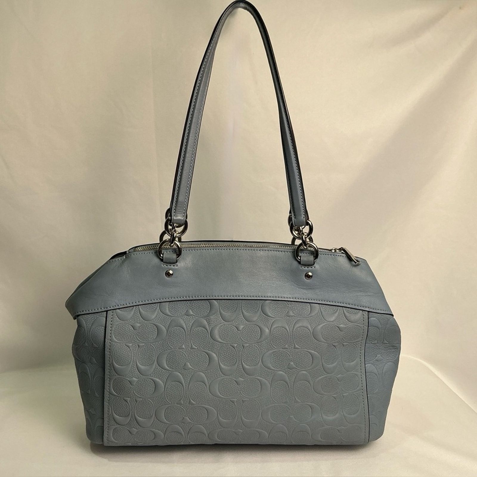 Coach Coach Lt Blue Signature Leather Mini Brooke Carryall Satchel Size ONE SIZE - 4 Thumbnail