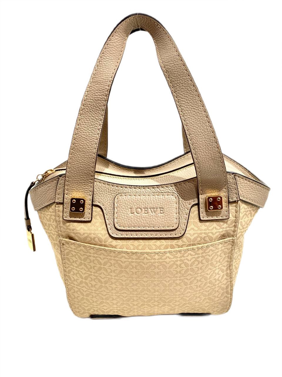 Loewe Loewe Anagram Logo Kite Leather Cloth Shoulder Hand Tote Bag Size ONE SIZE - 1 Thumbnail