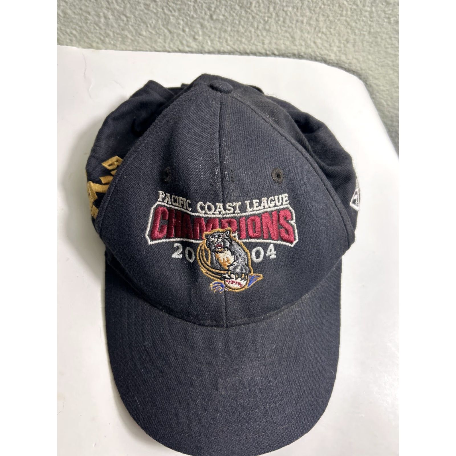 New Era VINTAGE New Era Sacramento Rivercats 2004 Champions Hat Adjustable Strap Dirty Stained Men Black Baseball Cap Adjustable Strap Champions Logo Size ONE SIZE - 5 Thumbnail