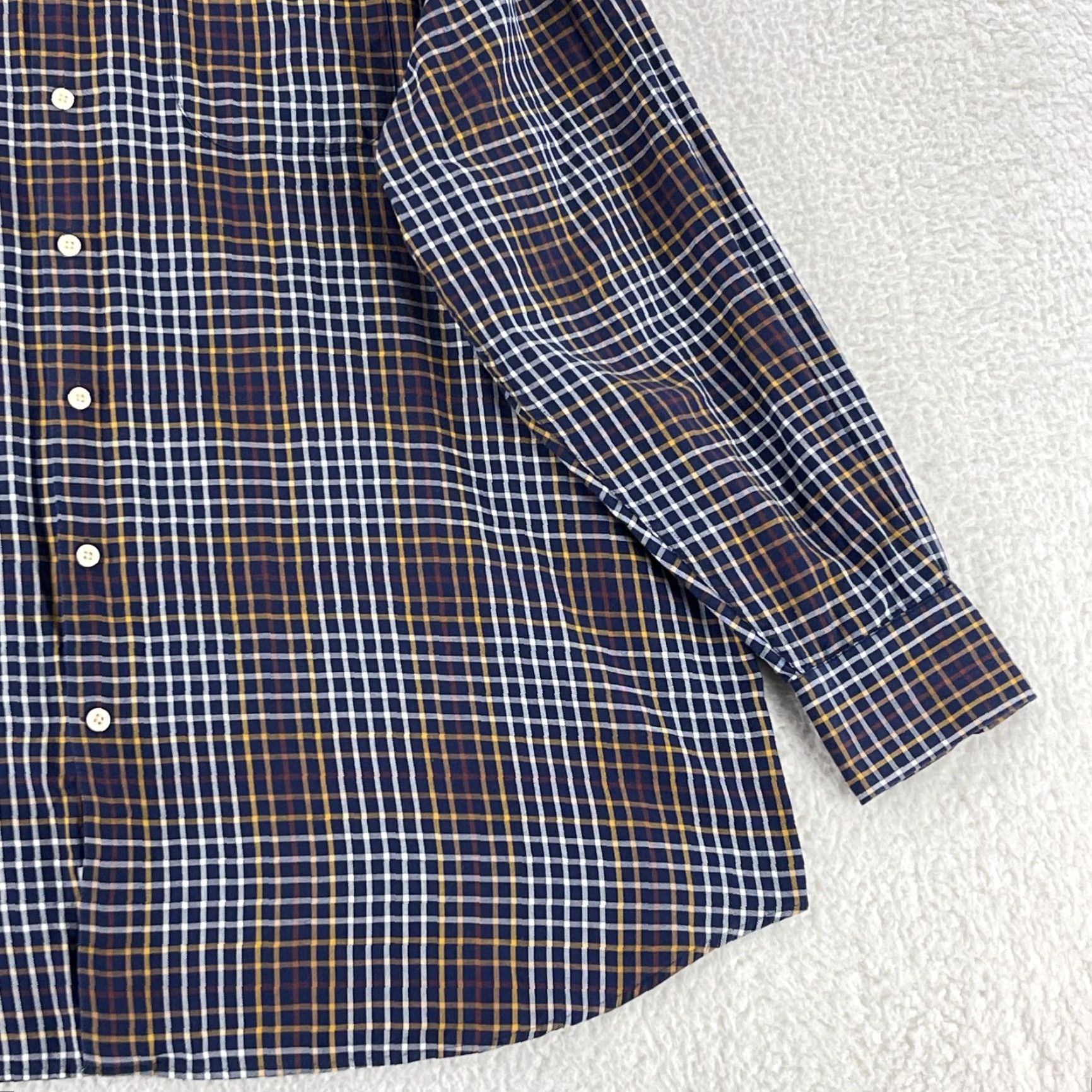 Peter Millar Peter Millar Button-Down Dress Shirt Mens Size XXL Blue Plaid Long Sleeve Cotton Size 48R - 4 Thumbnail