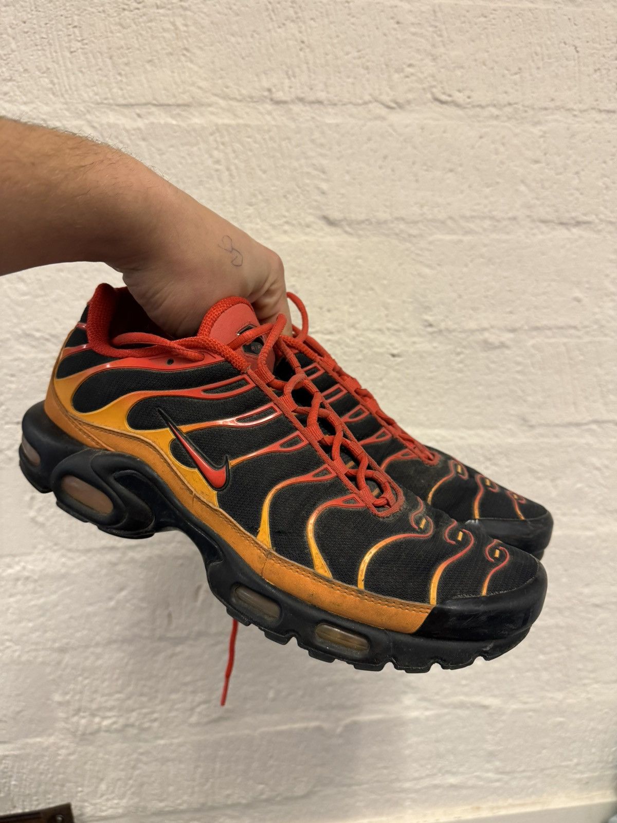 image of Nike Air Max Plus Tn Volcano Lava Shoes in Orange, Men's (Size 9.5)