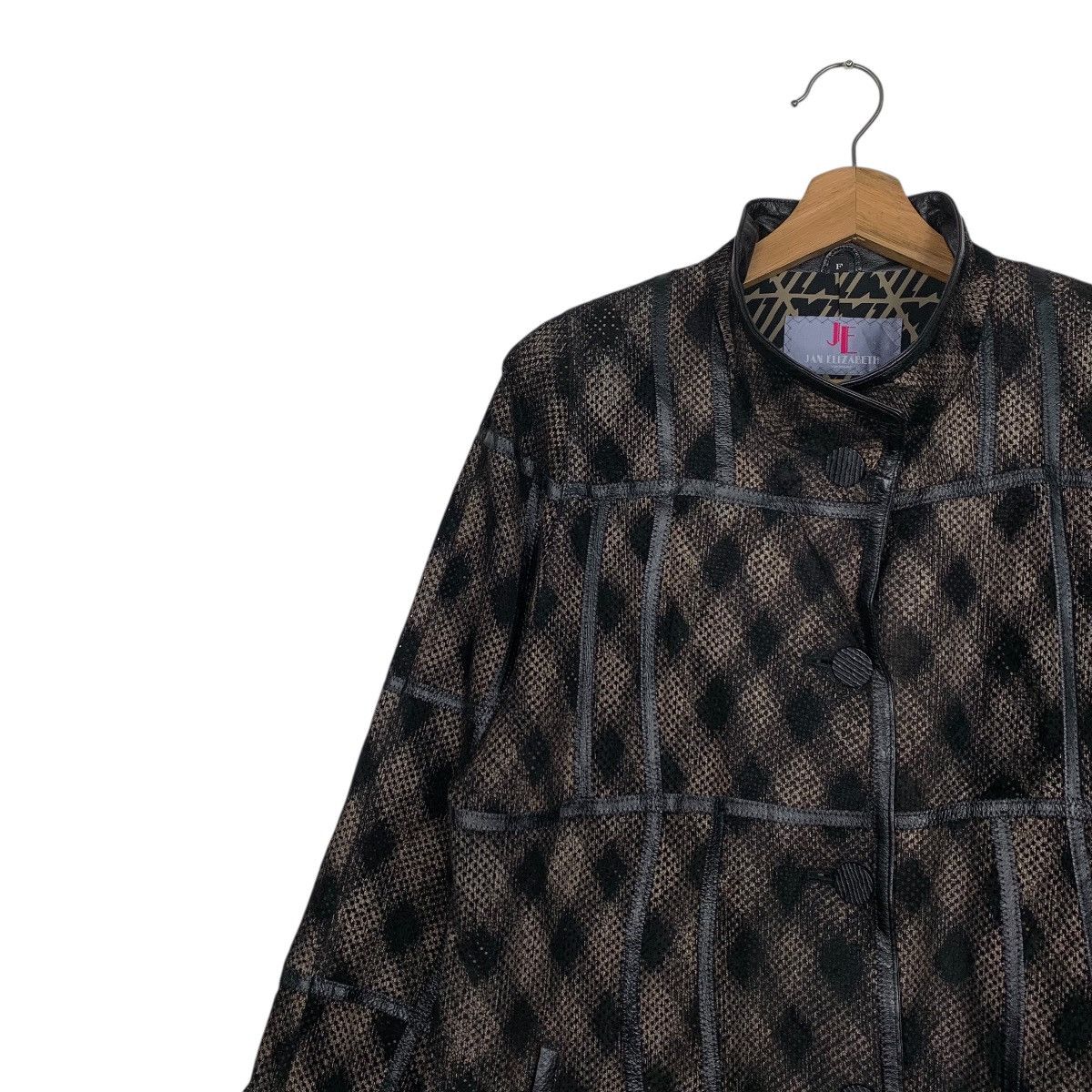 Japanese Brand Jan Elizabeth Checkered Leather Jacket Size M / US 6-8 / IT 42-44 - 6 Thumbnail