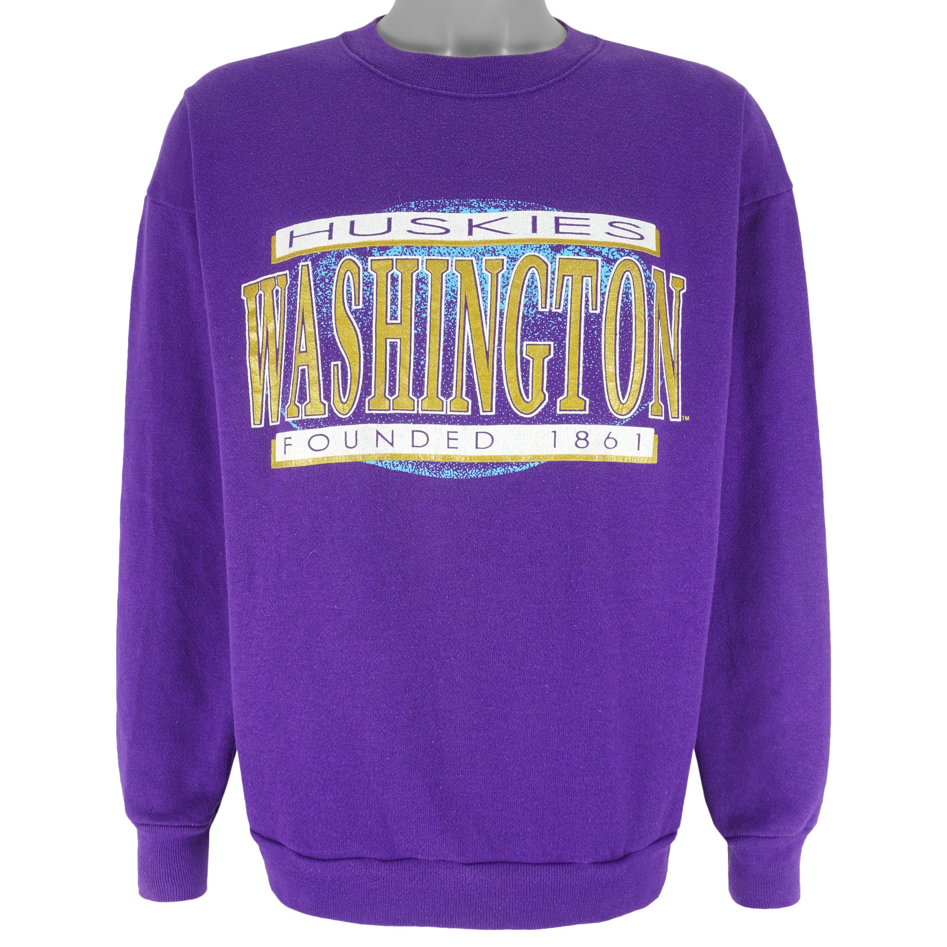 Tultex NCAA - Washington Huskies Crew Neck Sweatshirt 1990s Size US XL / EU 56 / 4 - 1 Thumbnail