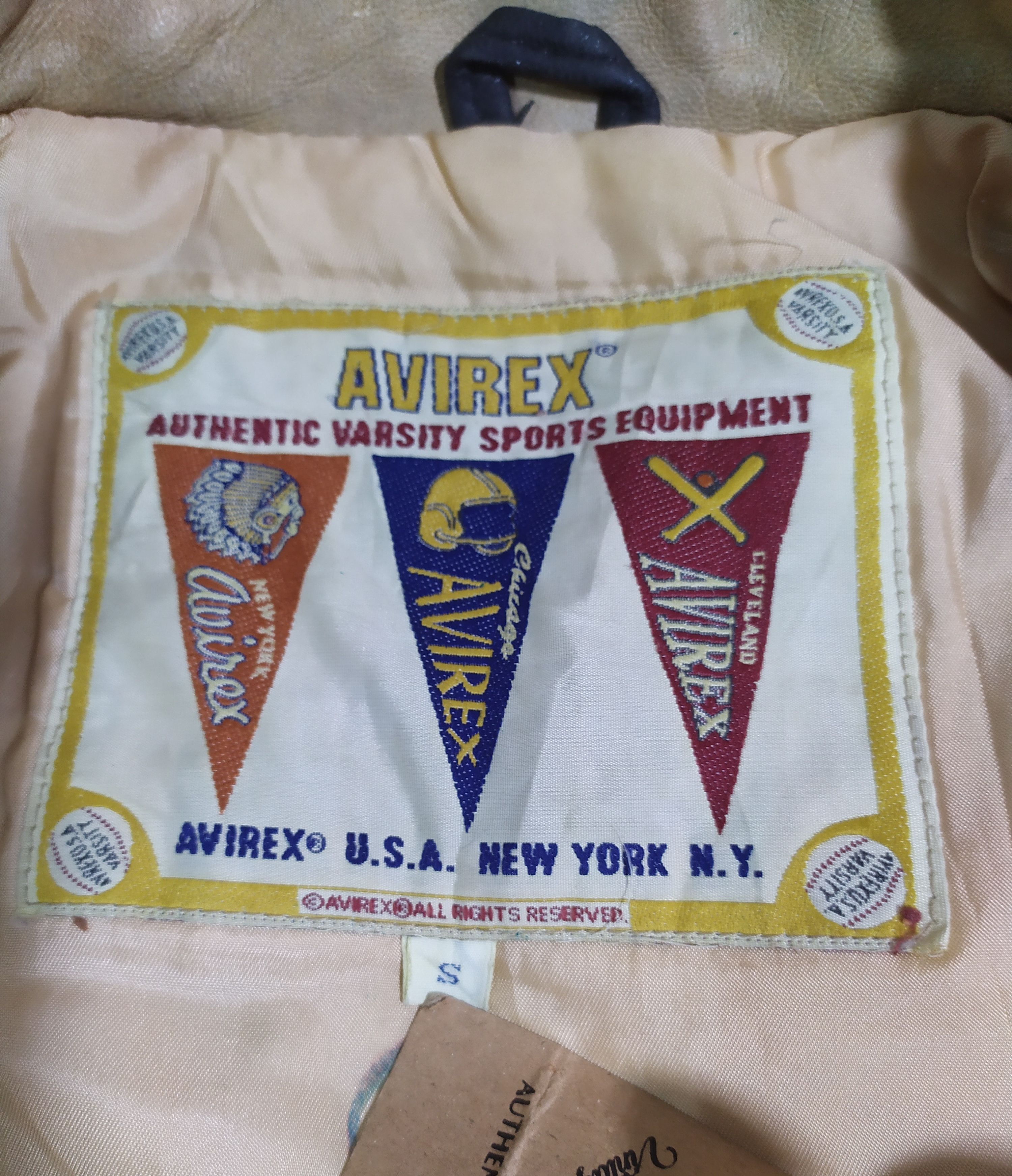Avirex × Vintage VTG AVIREX AUTHENTIC VARSITY LEATHER CHIEF HIGH HAWK JACKET Size US S / EU 44-46 / 1 - 2 Thumbnail