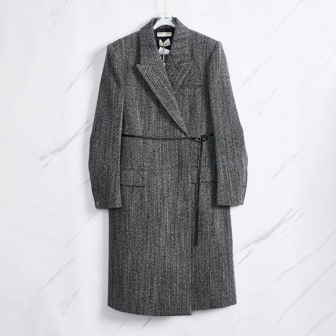 Bottega Veneta Bottega Veneta Women's Triangle Belt Wool Coat Size S / US 4 / IT 40 - 1 Thumbnail
