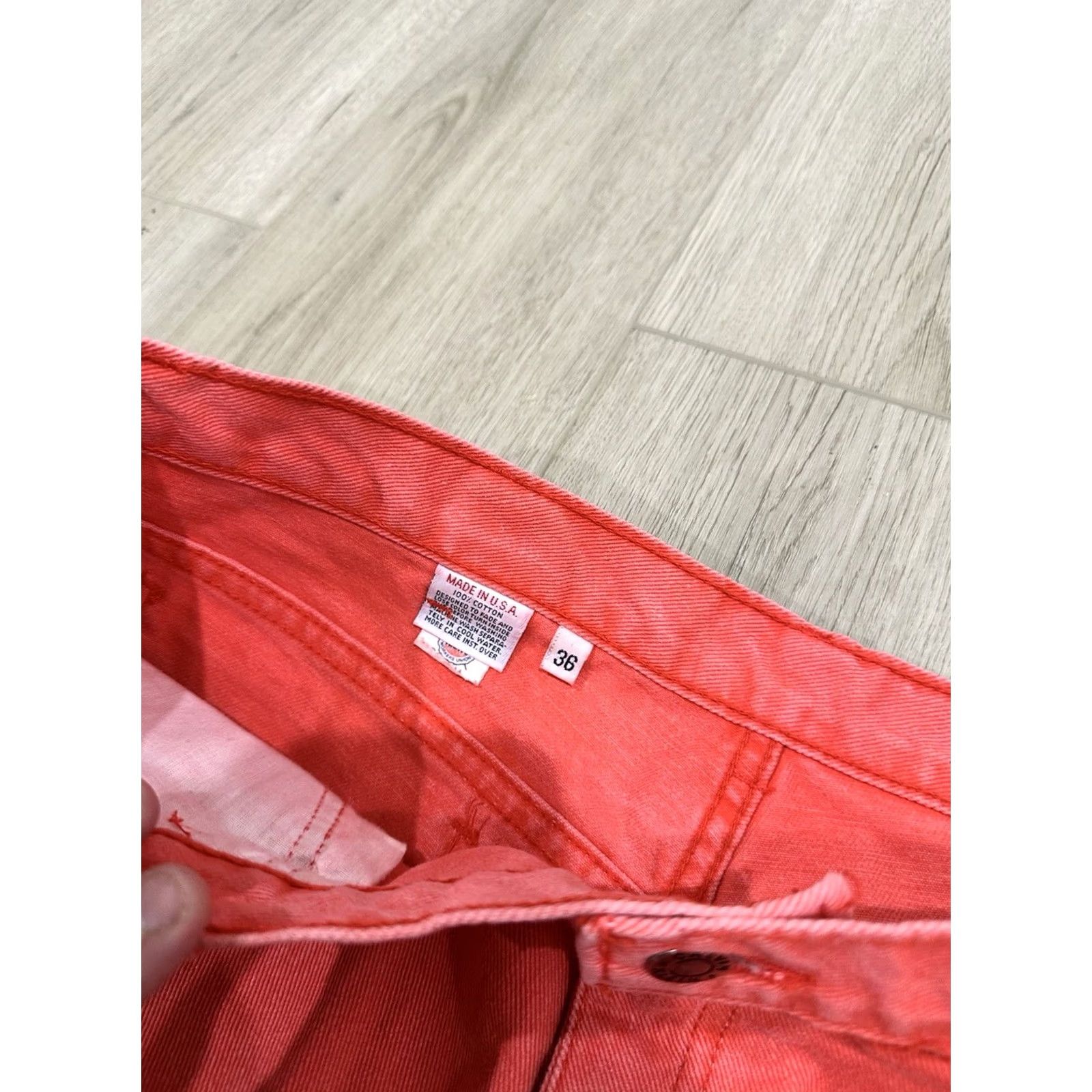 Calvin Klein VINTAGE Calvin Klein Jeans 35x35 USA MADE CK Red Denim Mens Jeans Size US 35 - 6 Thumbnail
