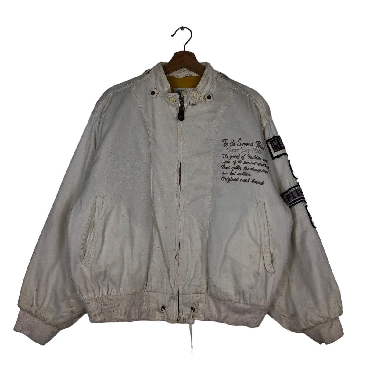 Japanese Brand 🔥Vintage Bomber Jacket Biker Union Made Japan Big Logo Size US M / EU 48-50 / 2 - 4 Thumbnail