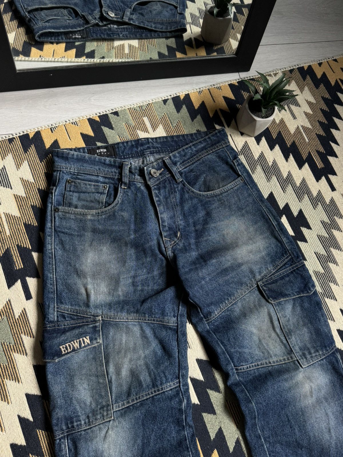 Edwin ❗️RARE❗️Edwin Cargo Denim Y2K Japan Style Jeans Size US 30 / EU 46 - 9 Thumbnail