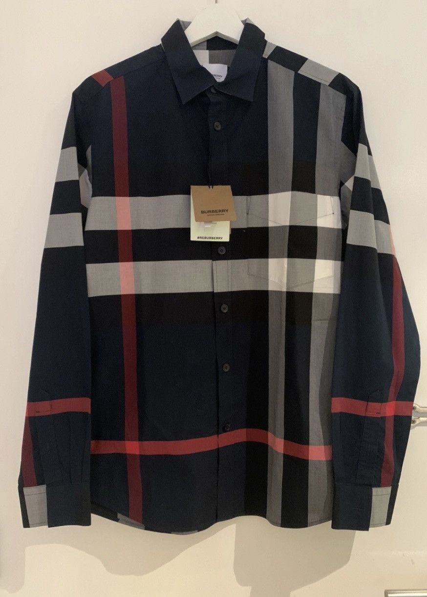Burberry BURBERRY tartan Navy shirt medium Size US M / EU 48-50 / 2 - 2 Thumbnail