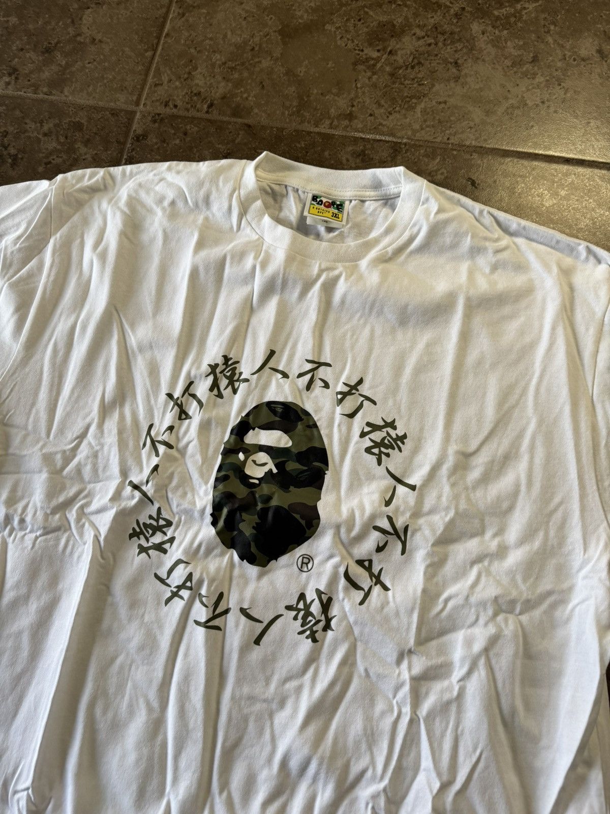 Bape BAPE 1ST Camo Kanji Logo Japan Tee White Size US XXL / EU 58 / 5 - 2 Thumbnail