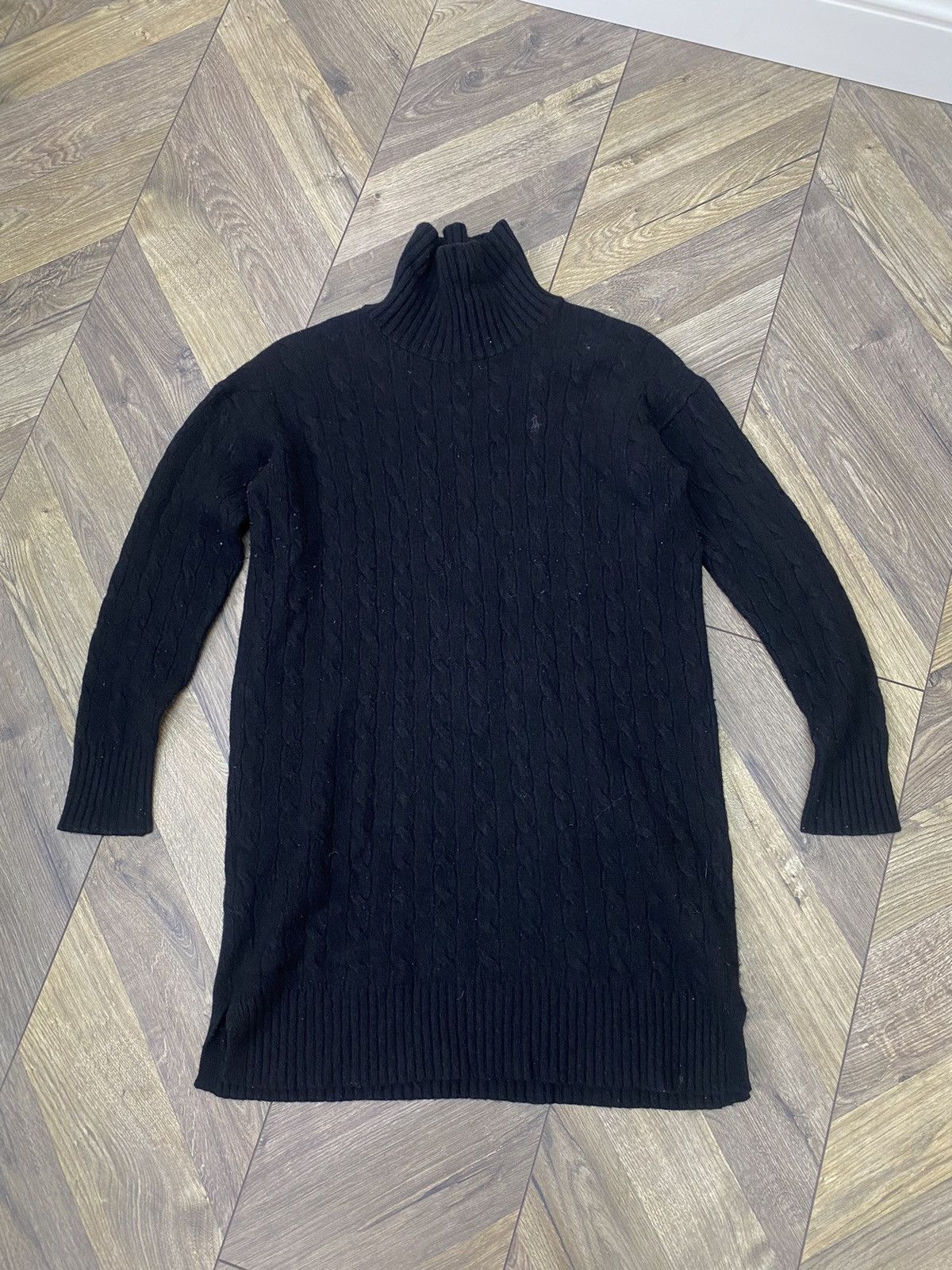 Polo Ralph Lauren × Vintage Vintage Polo Ralph Lauren Wool & Cashmere Cable Knit Dress Size L / US 10 / IT 46 - 1 Thumbnail