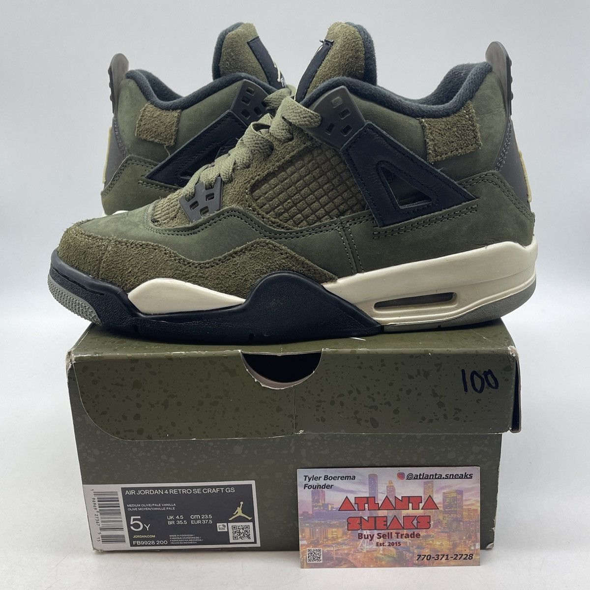 Jordan Brand Air Jordan 4 olive Size US 5 / EU 37 - 1 Thumbnail